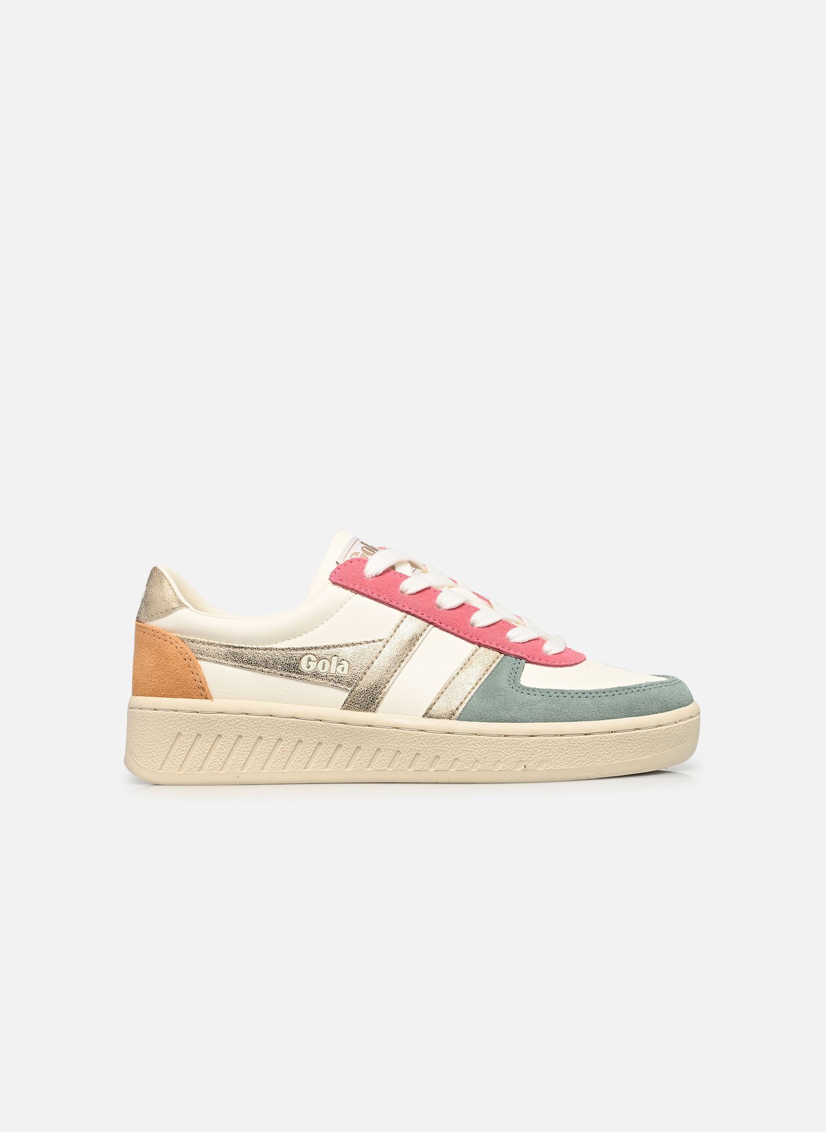 Baskets basses Grandslam Quadrant W femme multicolore Gola Baskets basses Grandslam Quadrant W femme multicolore OFF WHITE/GREEN MIST/GOLD/SALM