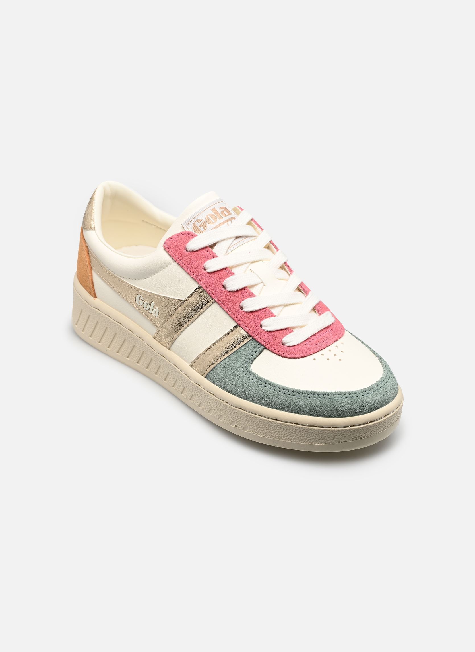 Baskets basses Grandslam Quadrant W femme multicolore Gola Baskets basses Grandslam Quadrant W femme multicolore OFF WHITE/GREEN MIST/GOLD/SALM