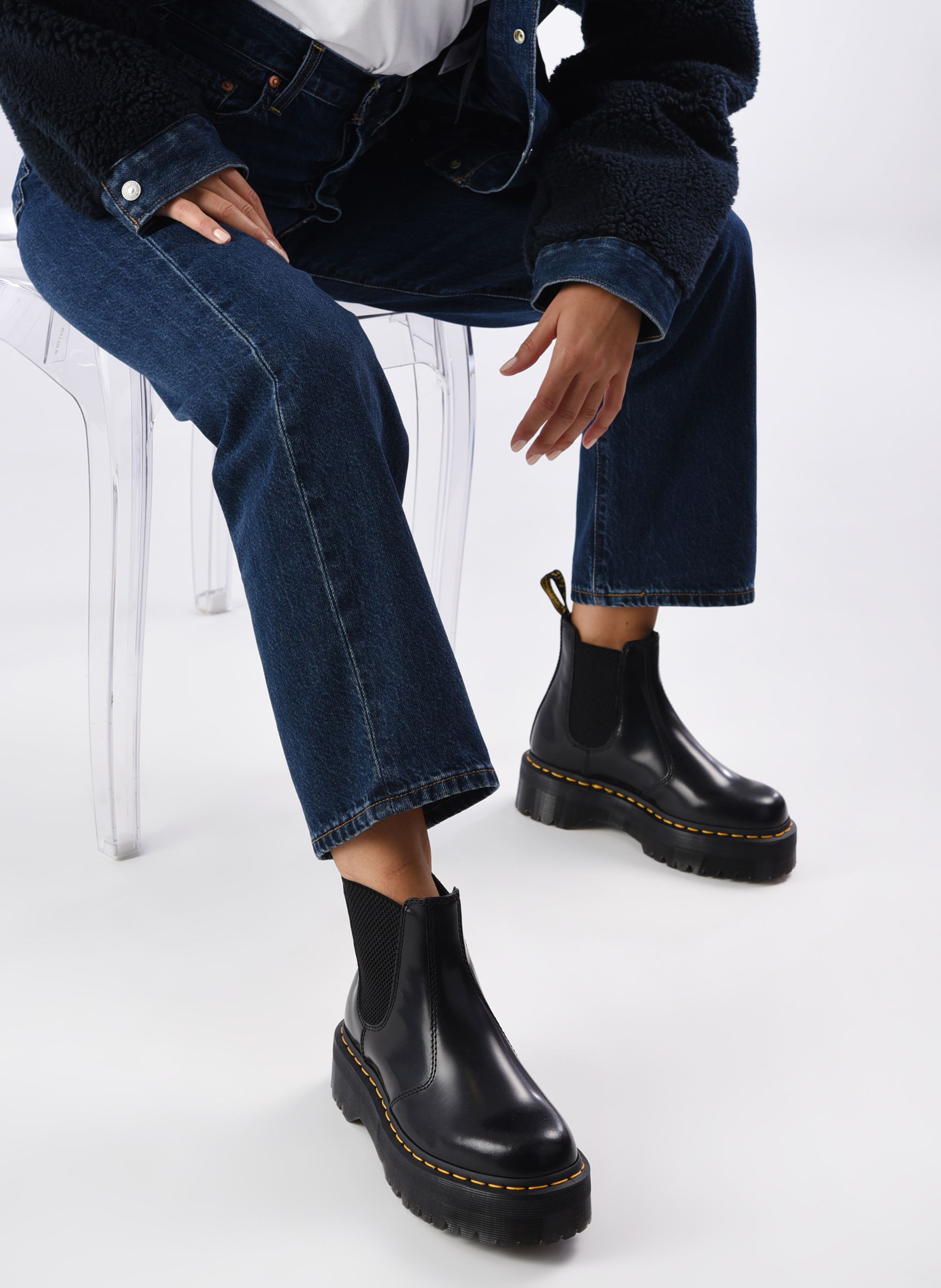 Niedrige Ankle Boots 2976 Quad damen schwarz Dr. Martens Niedrige Ankle Boots 2976 Quad damen schwarz BLACK POLISH SMOOTH