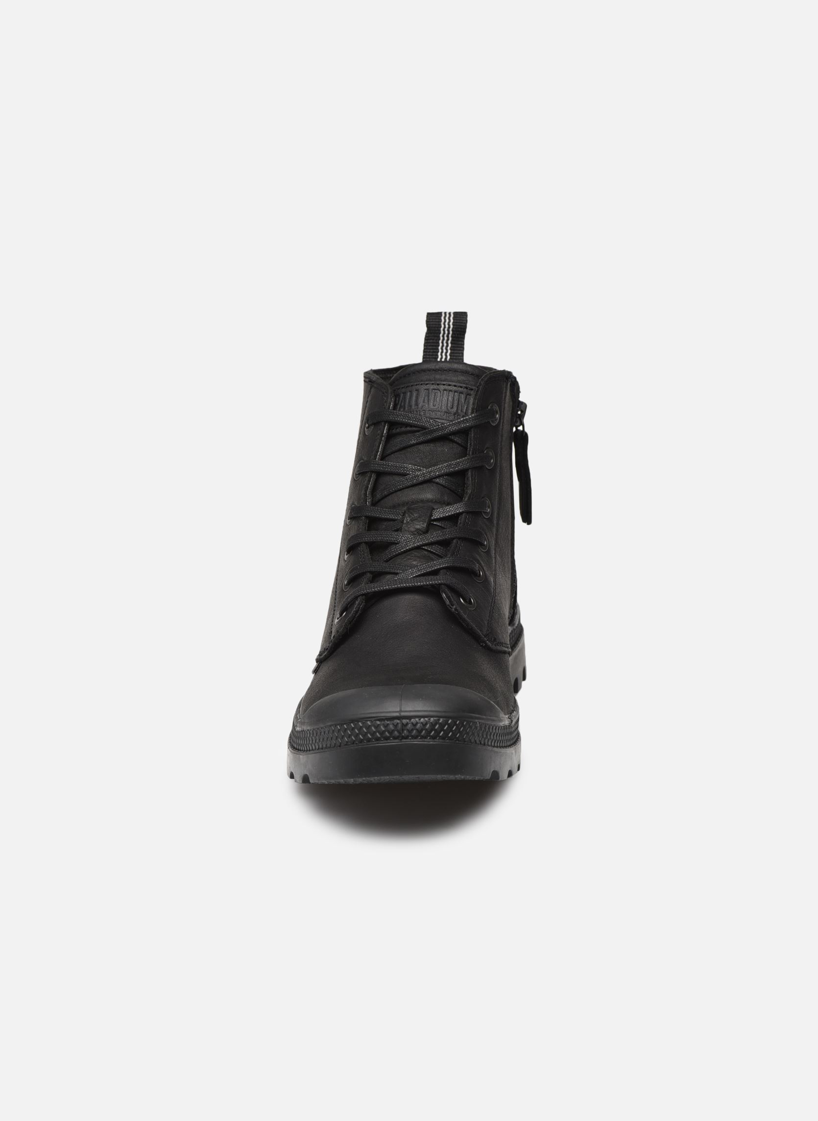 Sneakers di tela PAMPA ZIP LEATHER uomo nero Palladium Sneakers di tela PAMPA ZIP LEATHER uomo nero BLACK