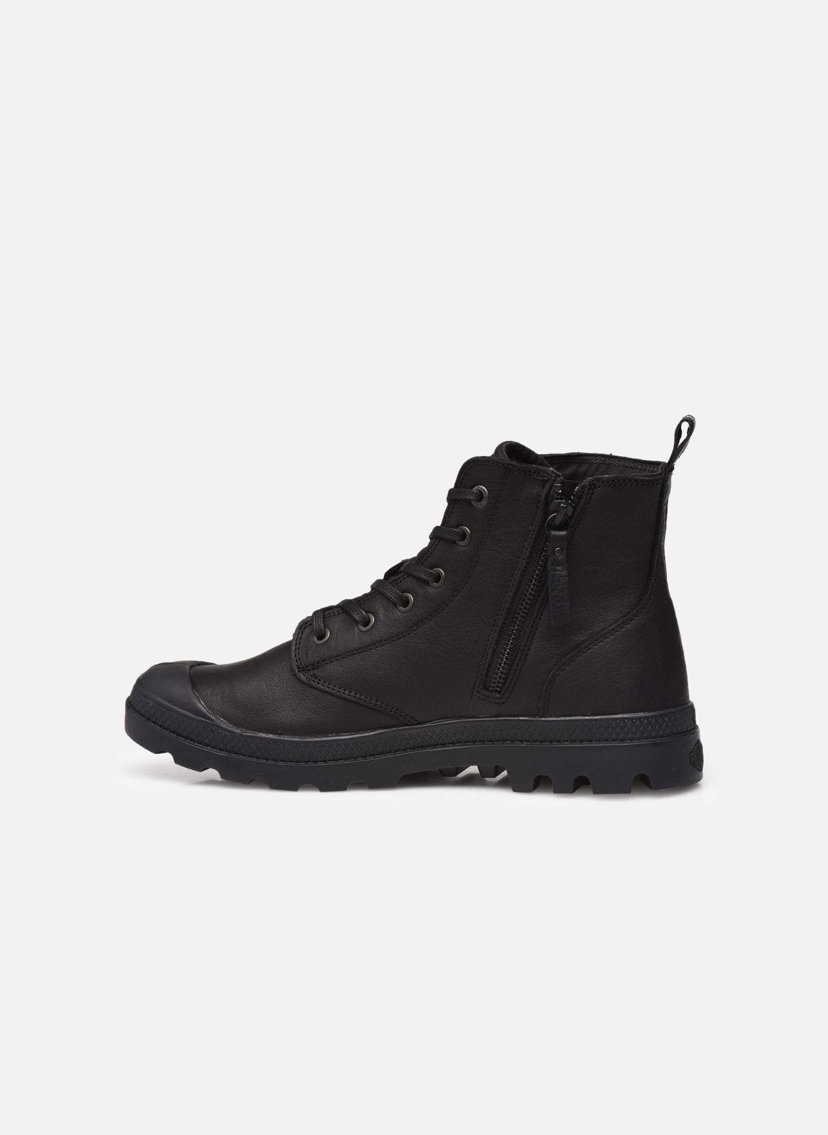 Sneakers di tela PAMPA ZIP LEATHER uomo nero Palladium Sneakers di tela PAMPA ZIP LEATHER uomo nero BLACK