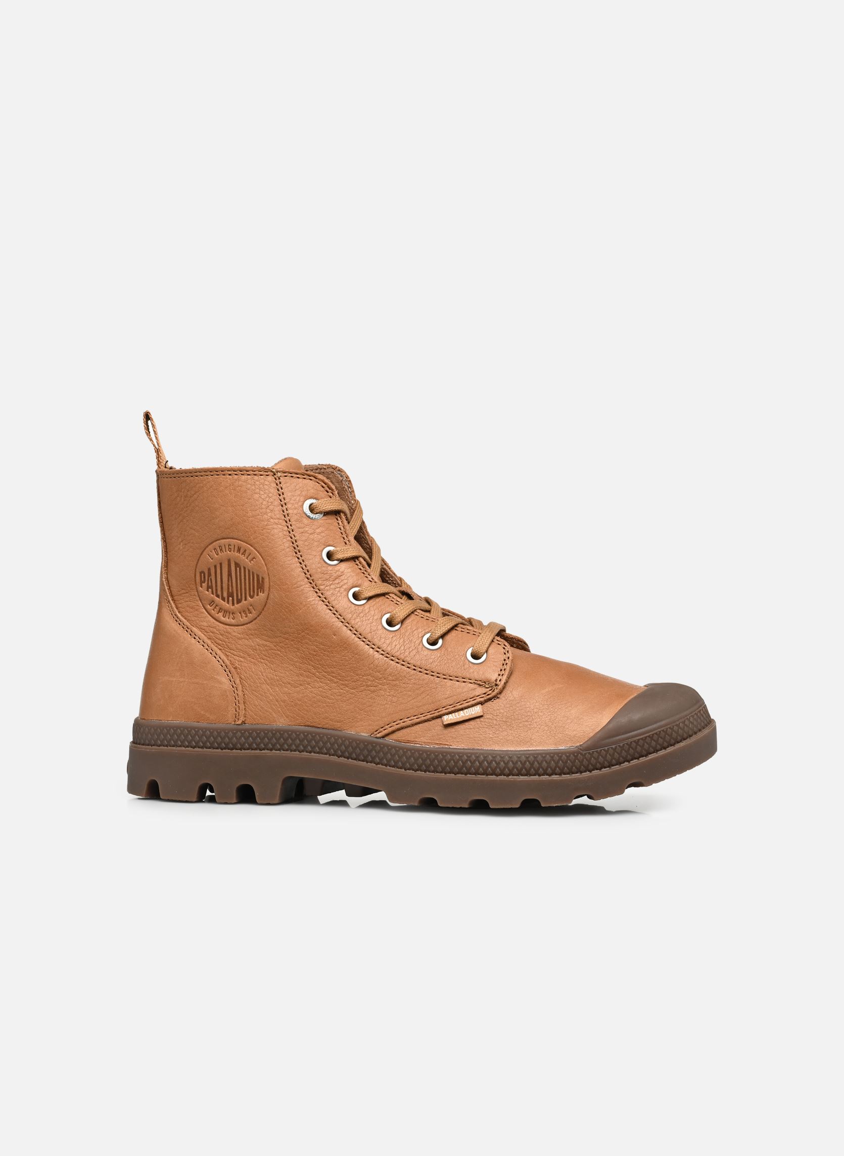Baskets toile PAMPA ZIP LEATHER homme marron Palladium Baskets toile PAMPA ZIP LEATHER homme marron DEAR BROWN