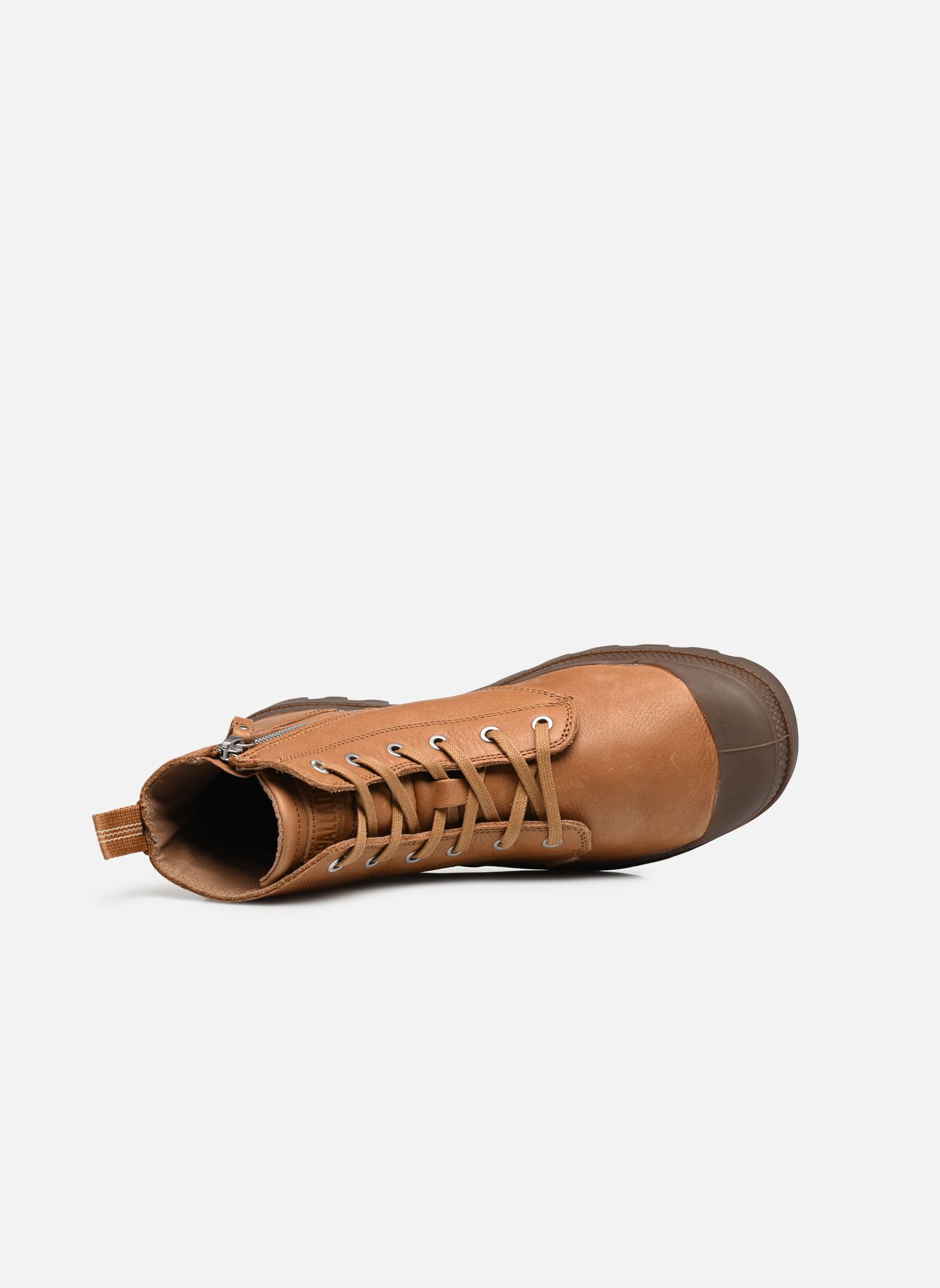 Baskets toile PAMPA ZIP LEATHER homme marron Palladium Baskets toile PAMPA ZIP LEATHER homme marron DEAR BROWN