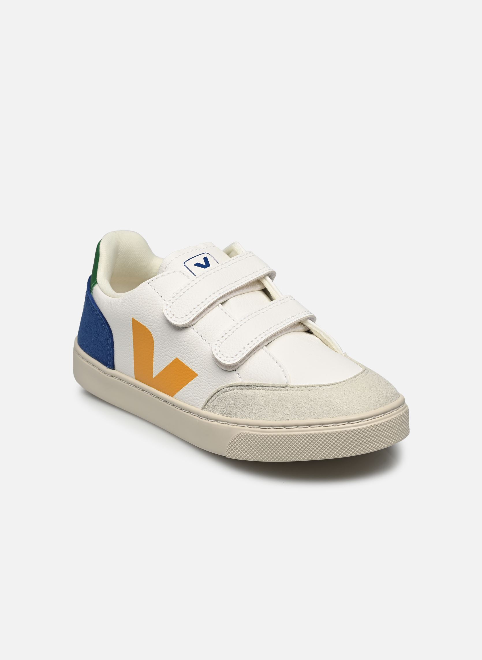 Niedrige Sneaker Small V-12 Velcro Leather weiß Veja Niedrige Sneaker Small V-12 Velcro Leather weiß EXTRA-WHITE_MULTICO-INDIGO