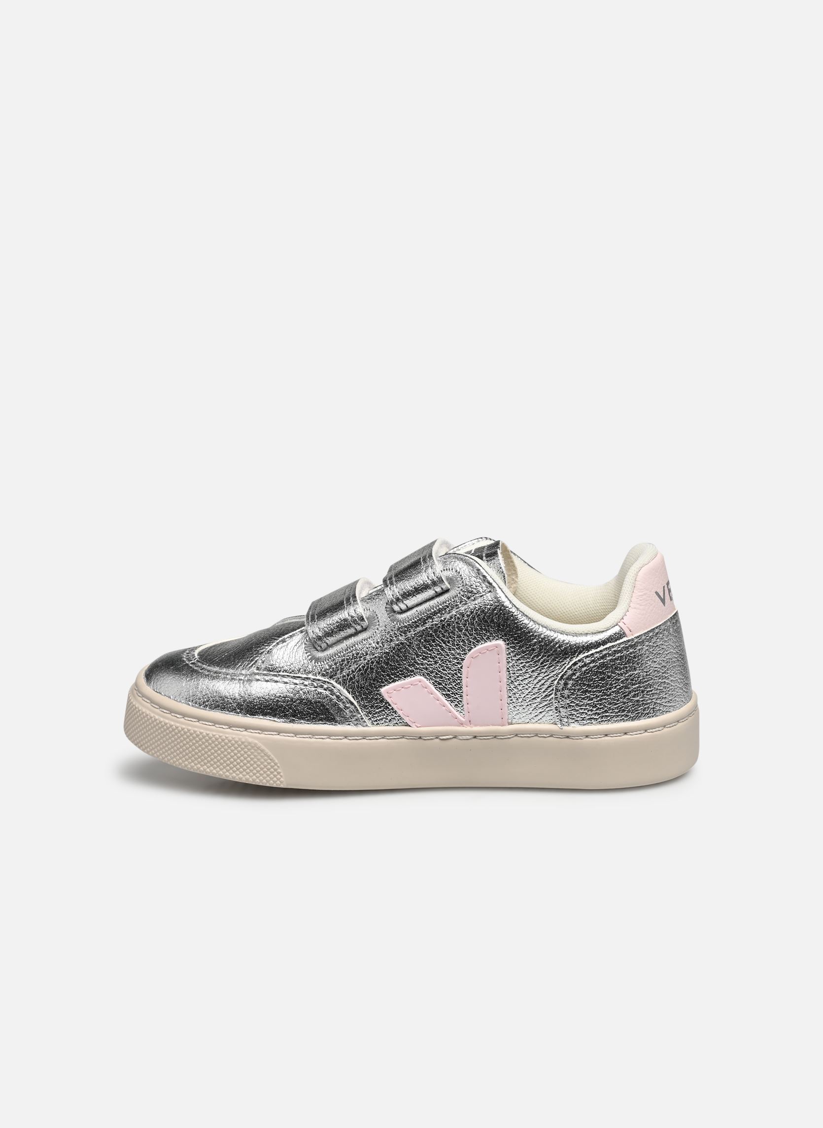 Niedrige Sneaker Small V-12 Velcro Leather mädchen silber Veja Niedrige Sneaker Small V-12 Velcro Leather mädchen silber SILVER_LASSI