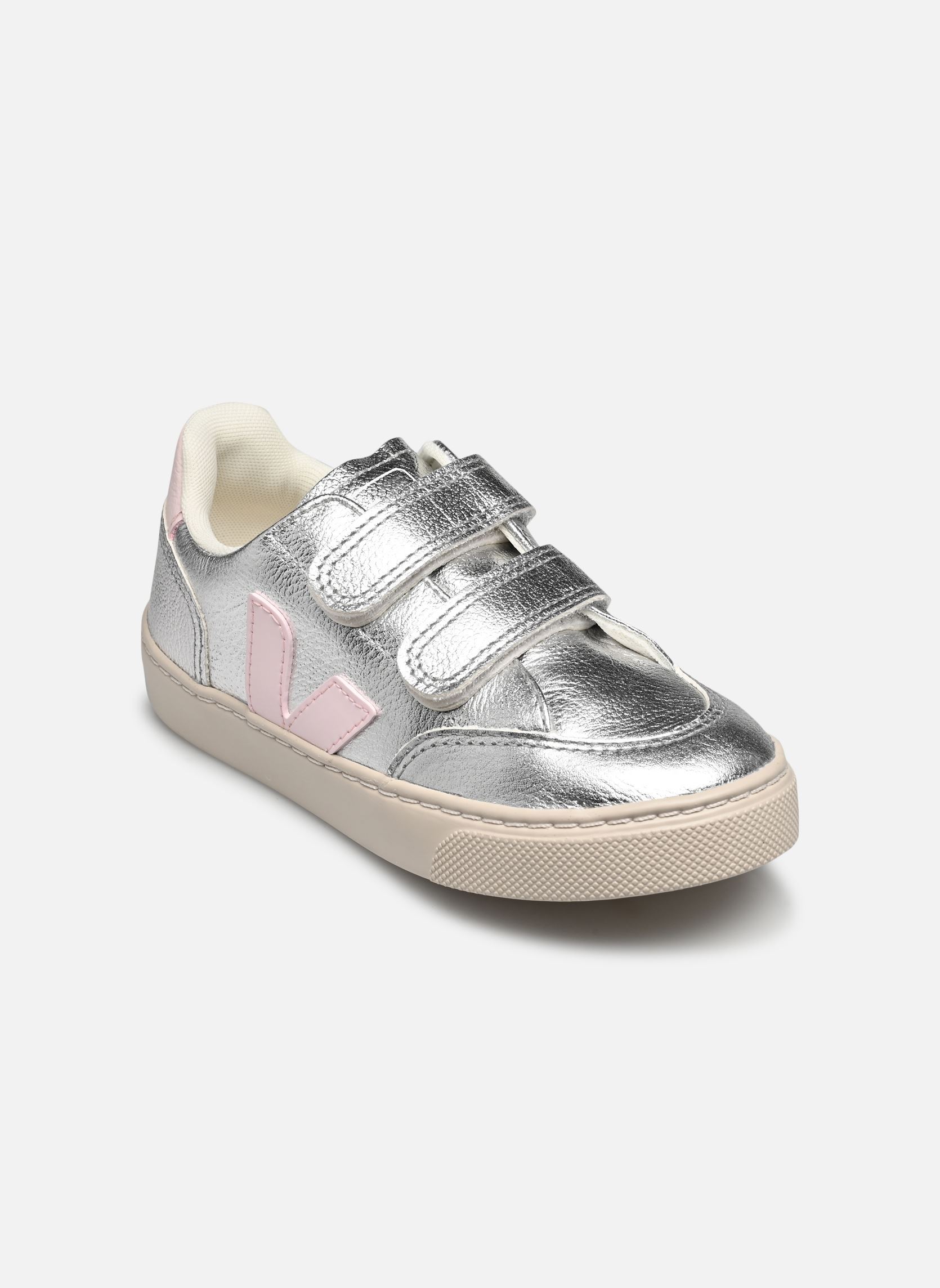 Niedrige Sneaker Small V-12 Velcro Leather mädchen silber Veja Niedrige Sneaker Small V-12 Velcro Leather mädchen silber SILVER_LASSI