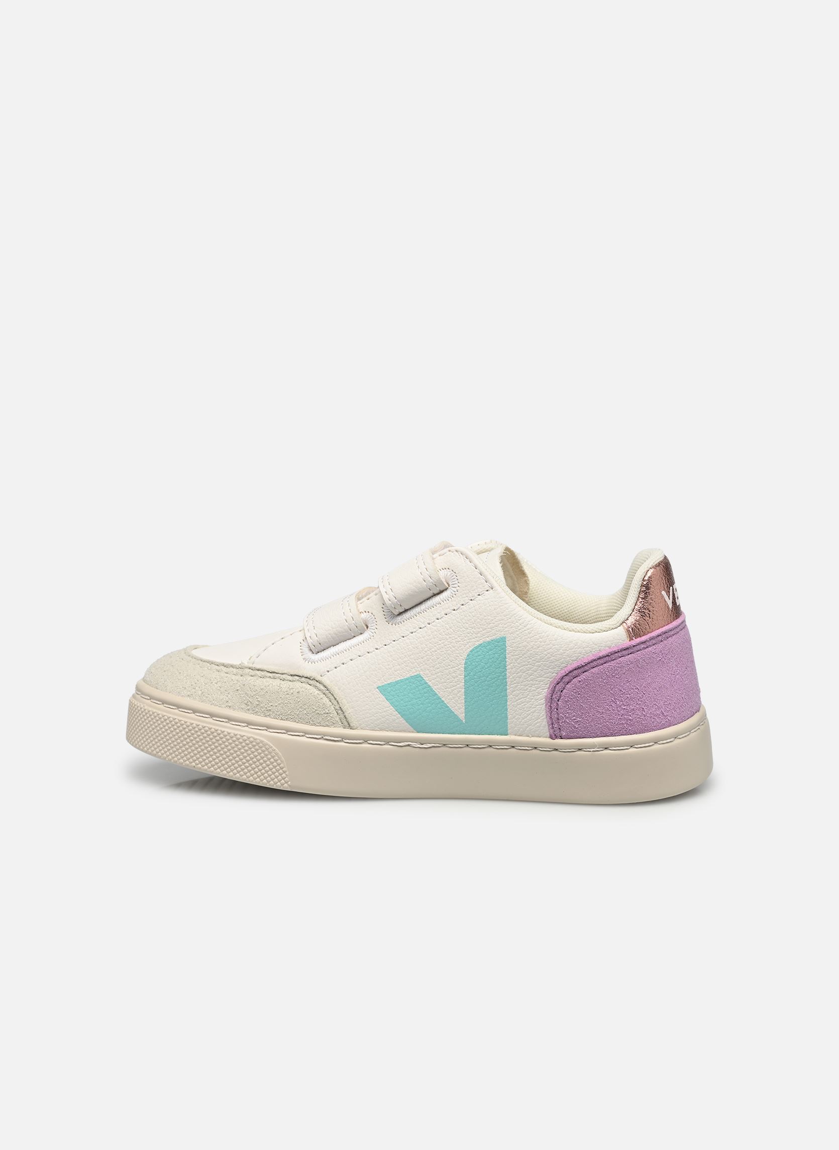 Niedrige Sneaker Small V-12 Velcro Leather mädchen weiß Veja Niedrige Sneaker Small V-12 Velcro Leather mädchen weiß EXTRA-WHITE_MULTICO-ORCHID