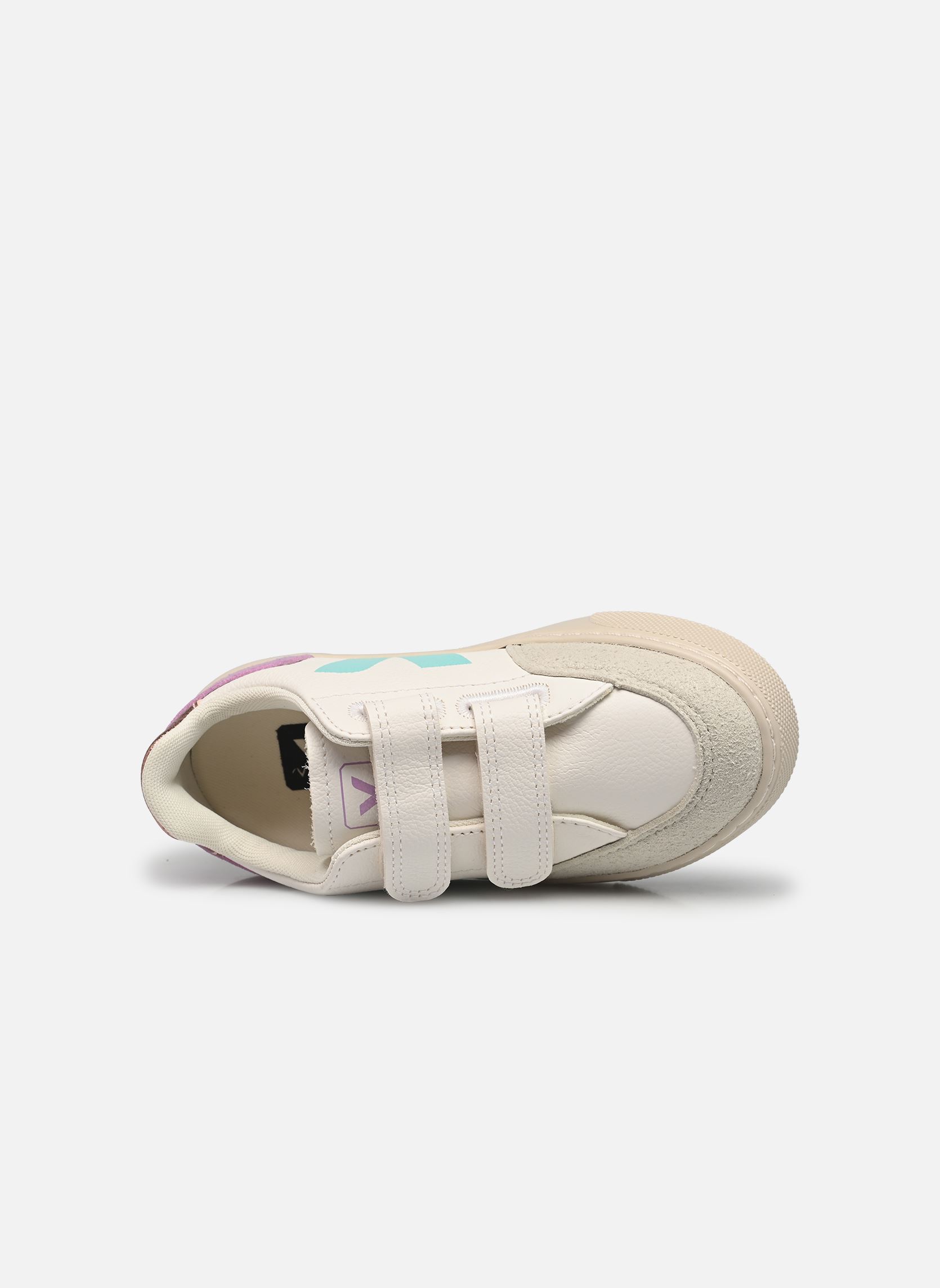 Niedrige Sneaker Small V-12 Velcro Leather mädchen weiß Veja Niedrige Sneaker Small V-12 Velcro Leather mädchen weiß EXTRA-WHITE_MULTICO-ORCHID