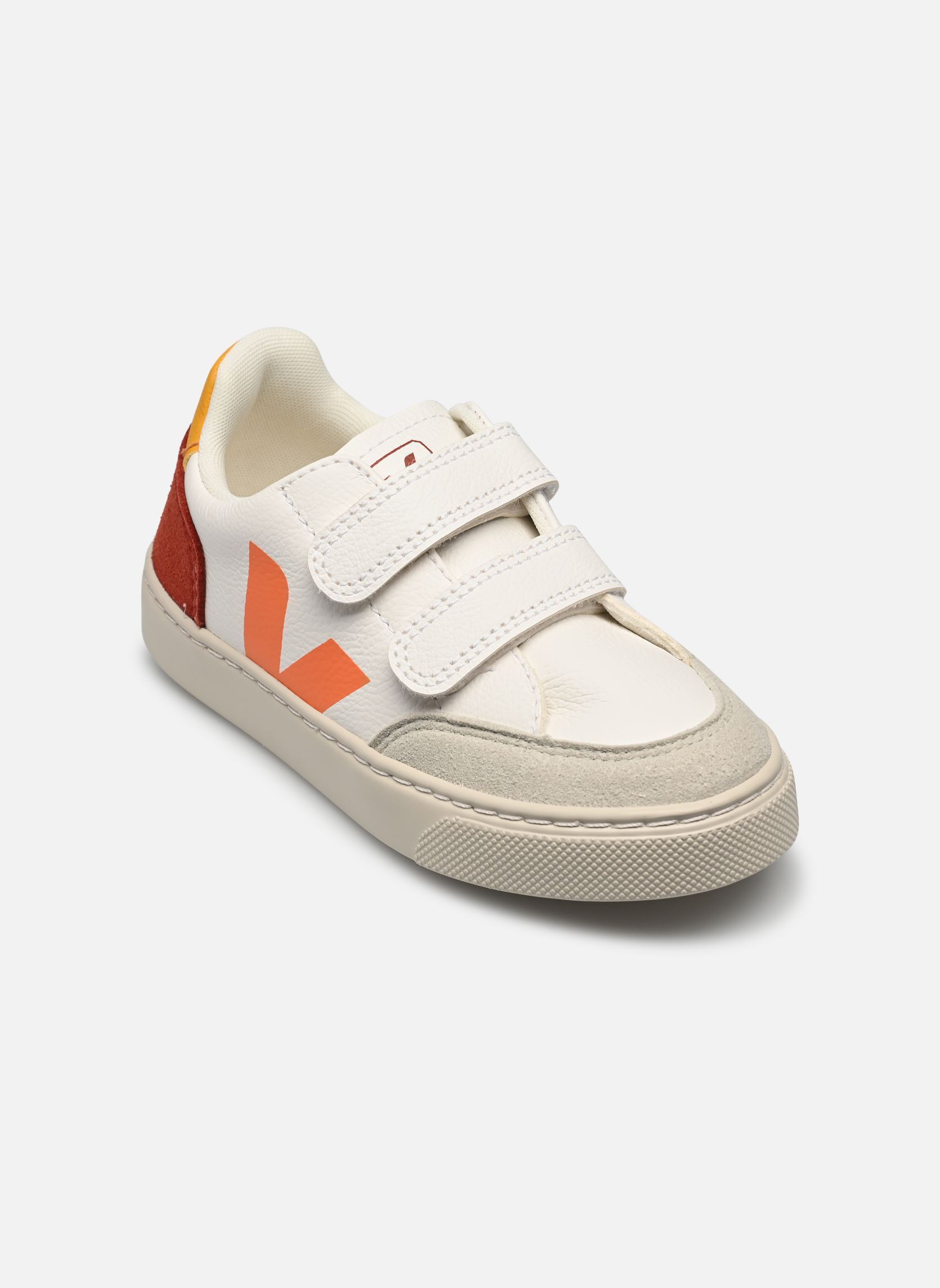 Baskets basses Small V-12 Velcro Leather blanc Veja Baskets basses Small V-12 Velcro Leather blanc EXTRA-WHITE_MULTICO-ROUILLE