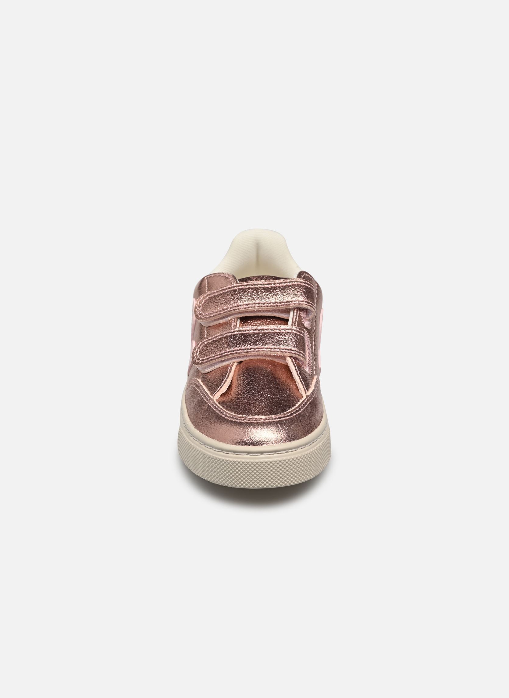 Baskets basses Small V-12 Velcro Leather fille rose Veja Baskets basses Small V-12 Velcro Leather fille rose NACRE_LASSI