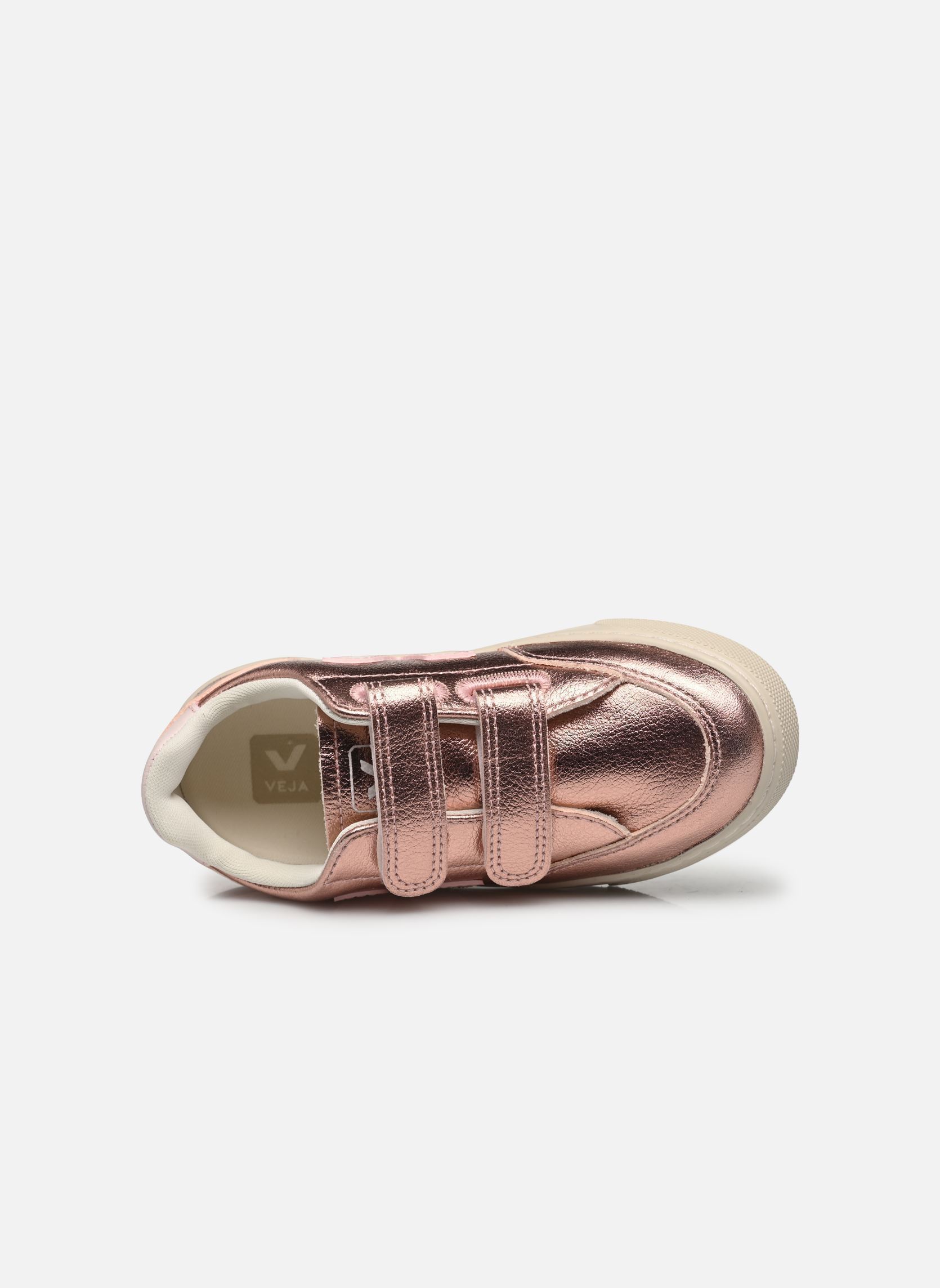 Baskets basses Small V-12 Velcro Leather fille rose Veja Baskets basses Small V-12 Velcro Leather fille rose NACRE_LASSI