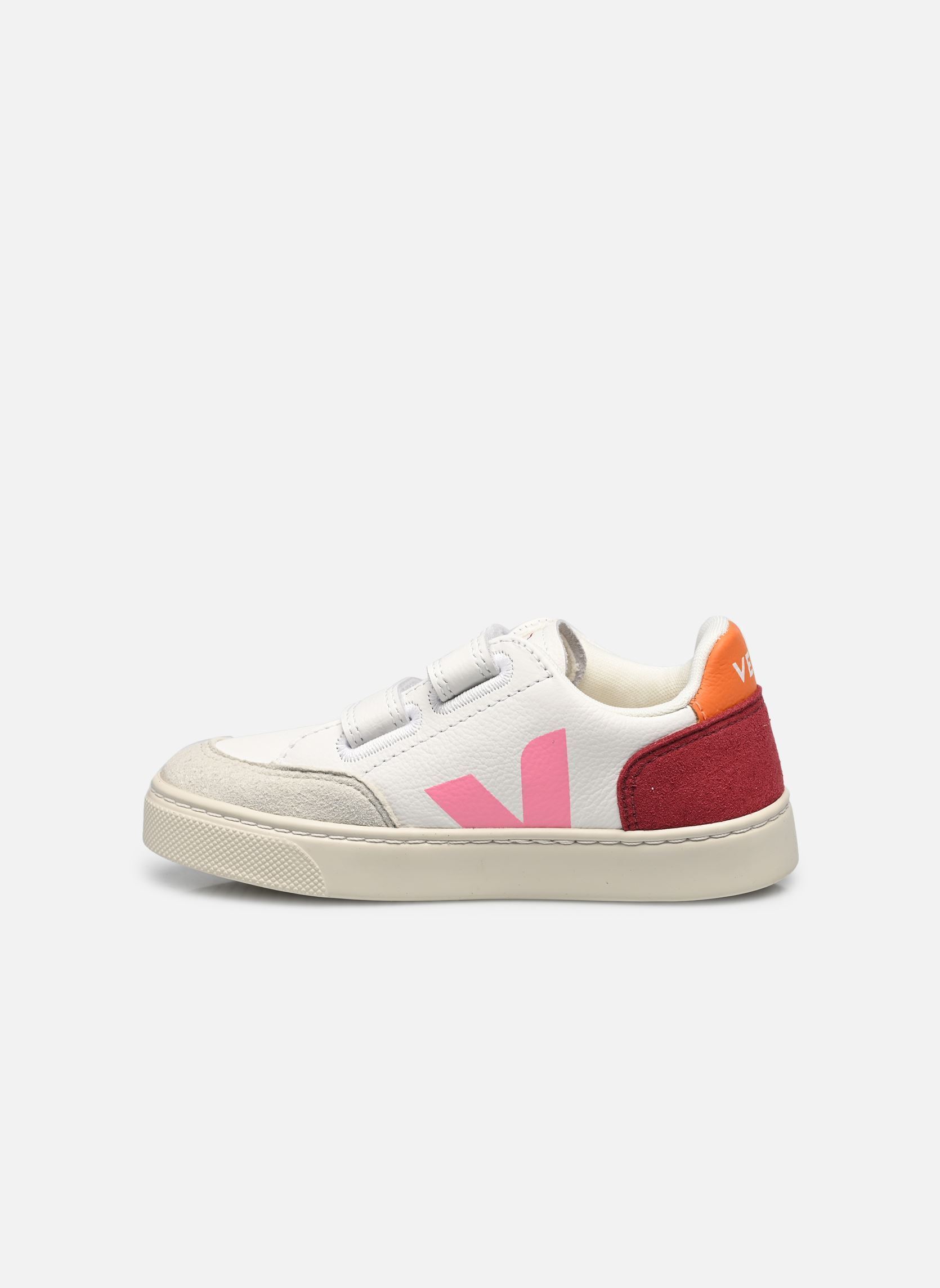 Baskets basses Small V-12 Velcro Leather fille blanc Veja Baskets basses Small V-12 Velcro Leather fille blanc WHITE_MULTICO-MARSALA
