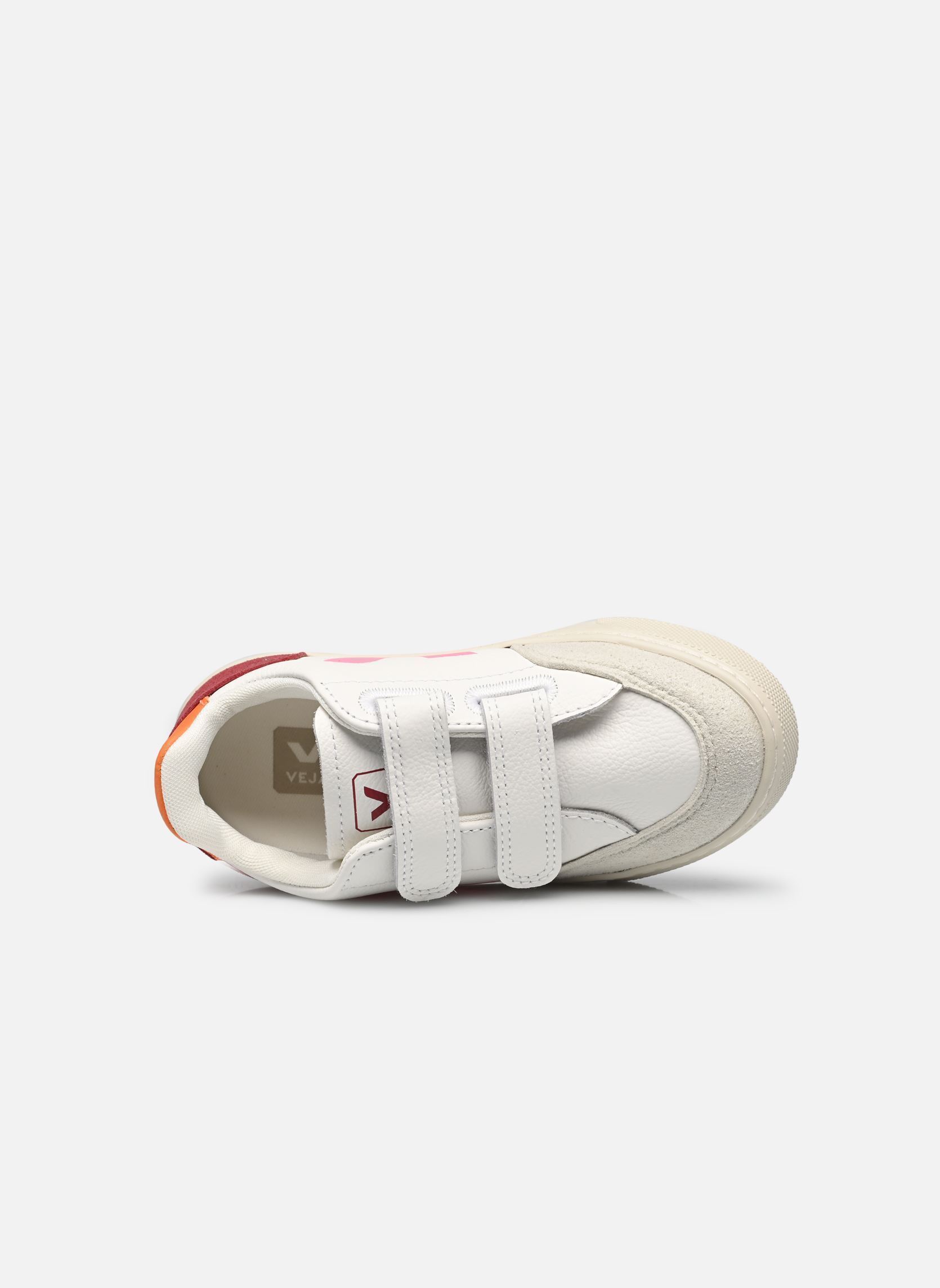 Baskets basses Small V-12 Velcro Leather fille blanc Veja Baskets basses Small V-12 Velcro Leather fille blanc WHITE_MULTICO-MARSALA
