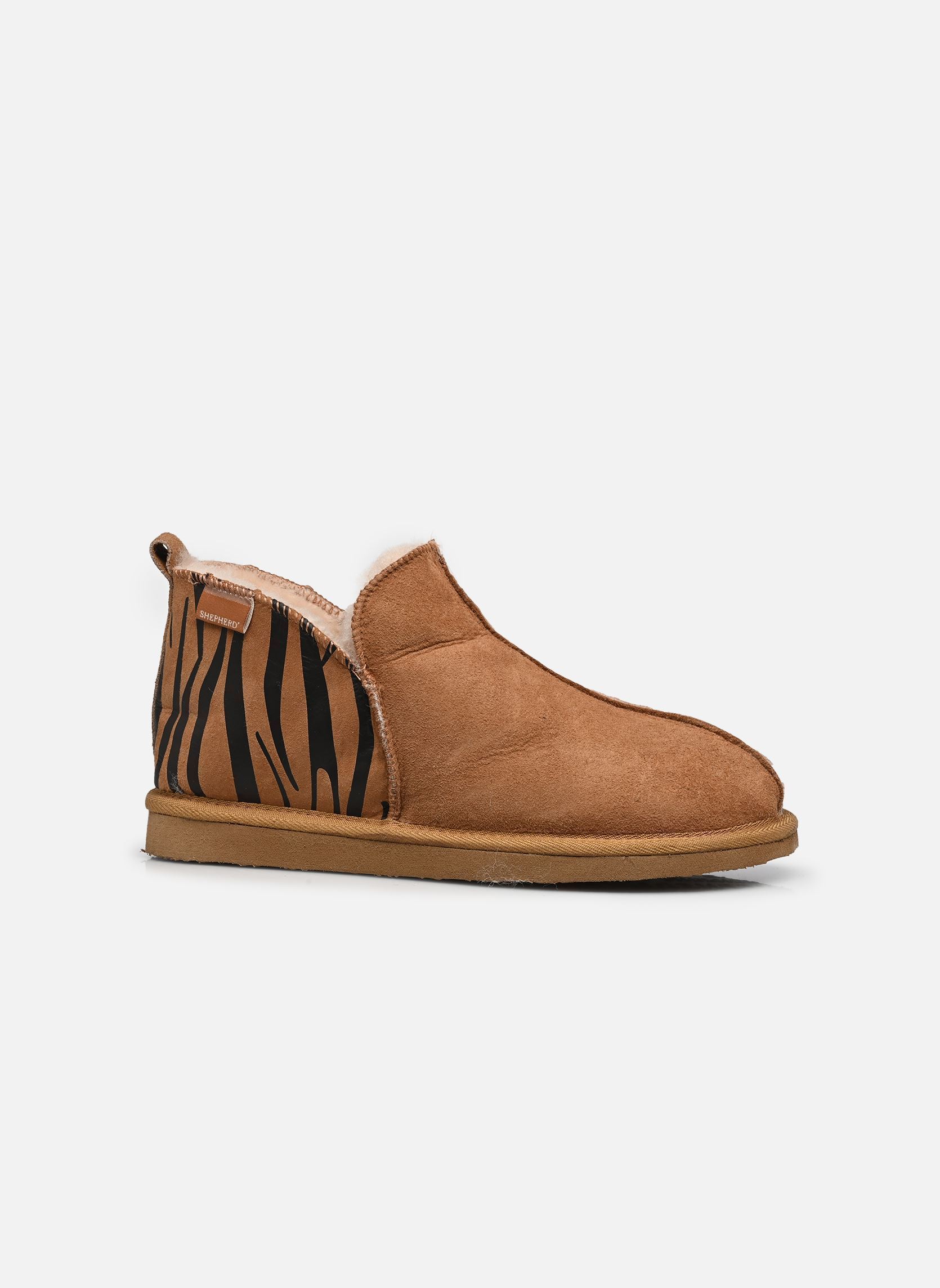 Hausschuhe Annie damen braun Shepherd Hausschuhe Annie damen braun CHESTNUT TIGER