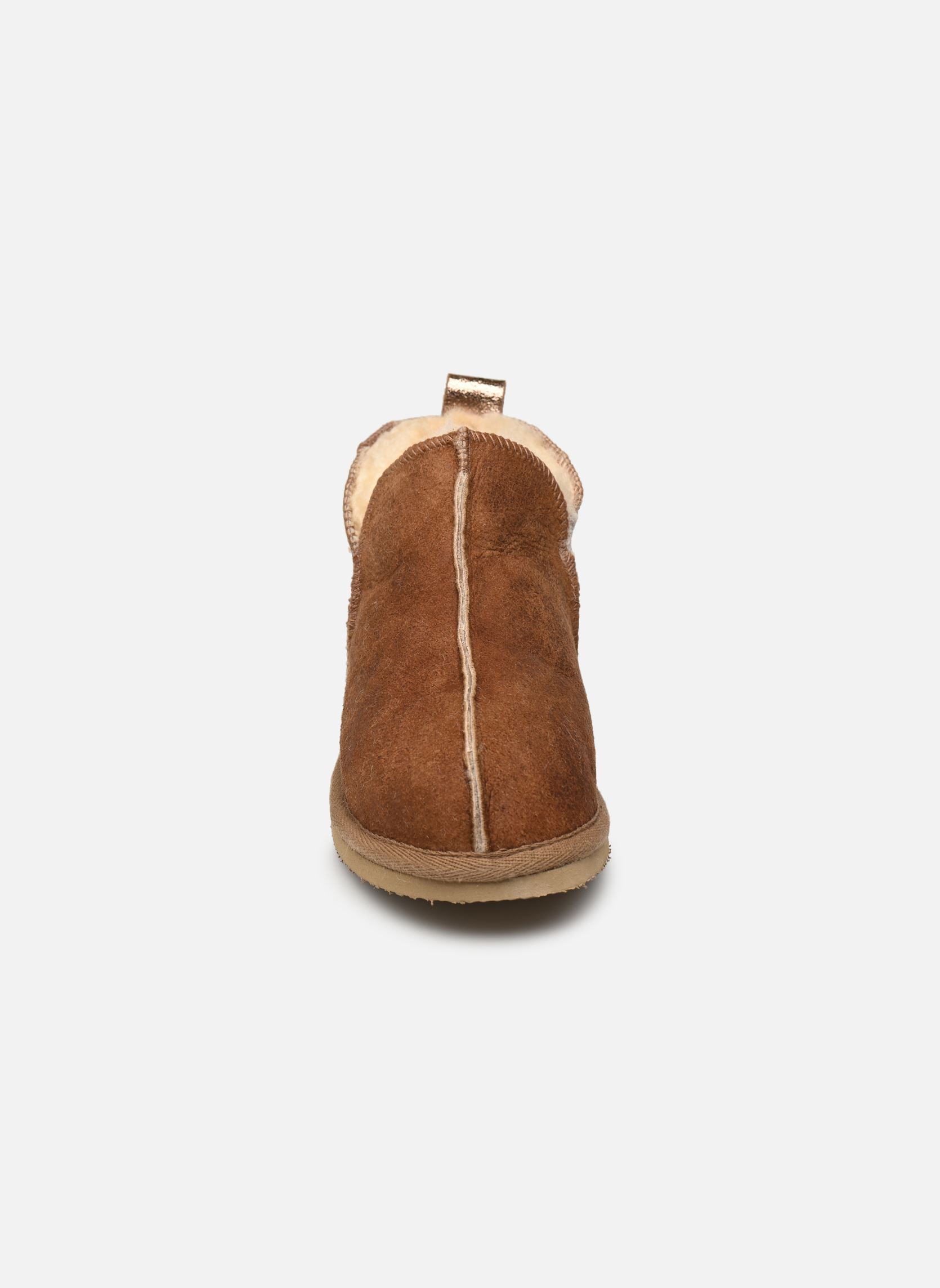 Chaussons Annie femme marron Shepherd Chaussons Annie femme marron Antique Cognac/Gold
