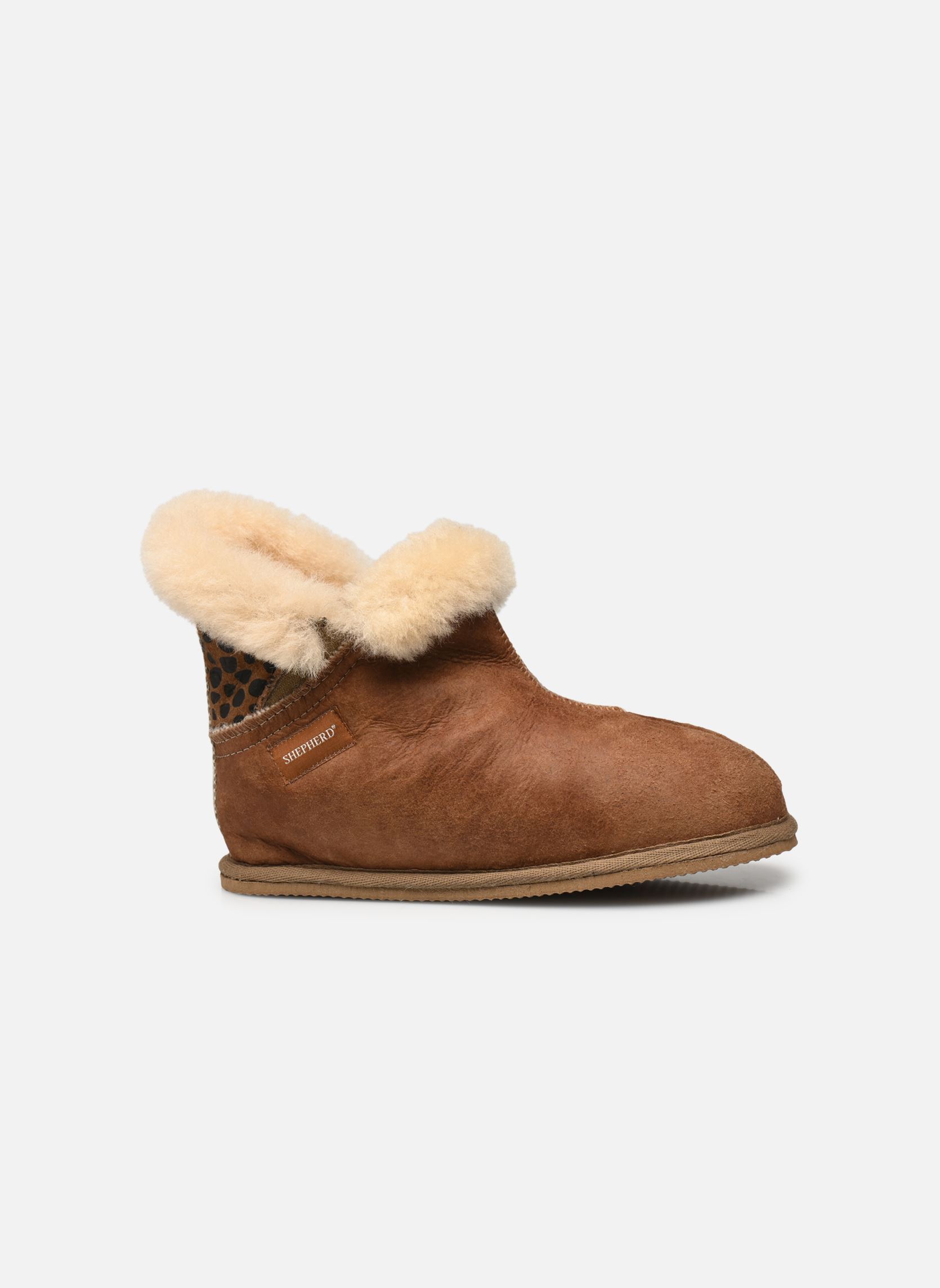 Hausschuhe Bella damen braun Shepherd Hausschuhe Bella damen braun Antique Cognac/Léopard