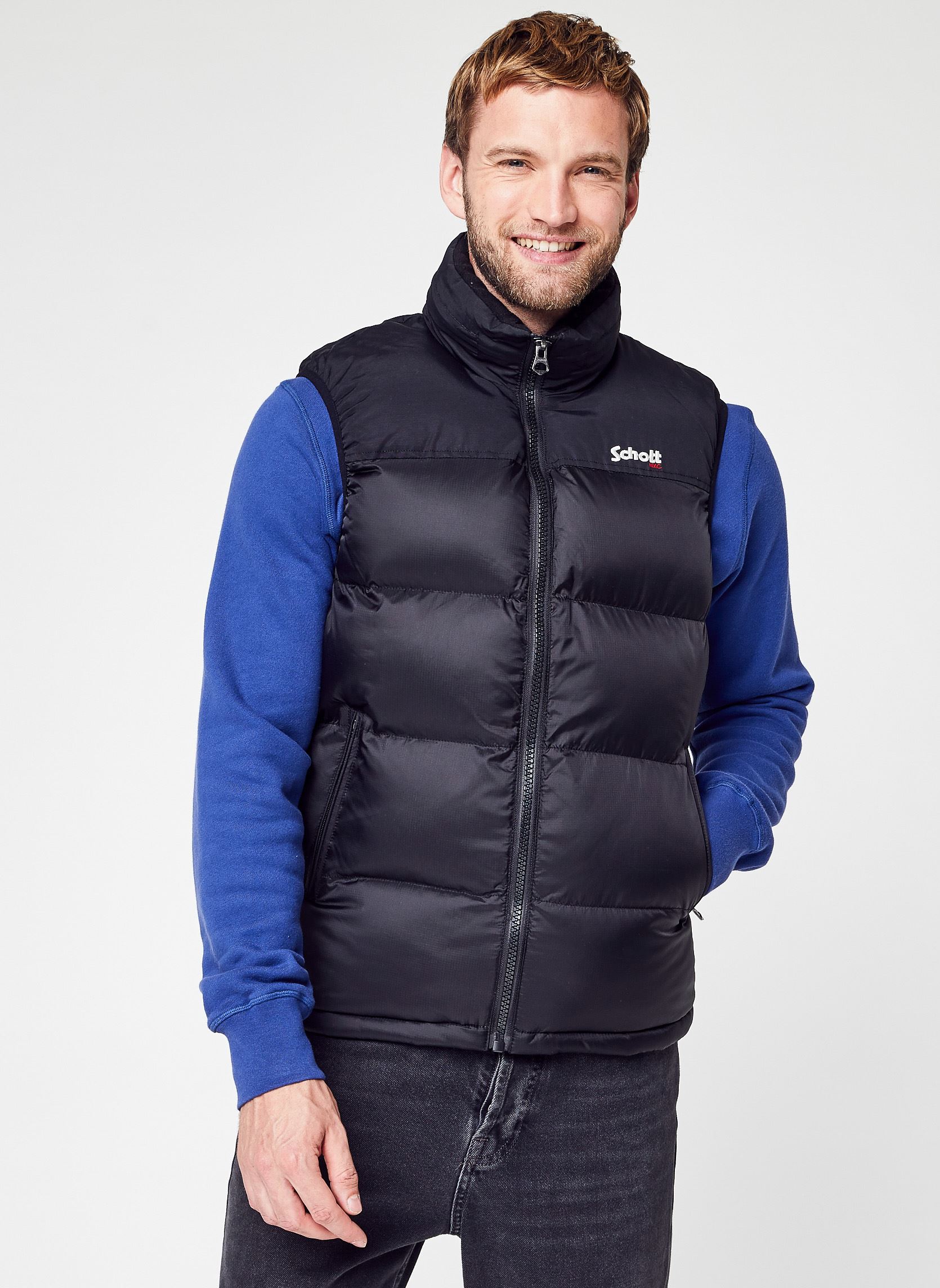 Chaquetas sin mangas Doudoune Ss Manche W hombre negro Schott Chaquetas sin mangas Doudoune Ss Manche W hombre negro BLACK