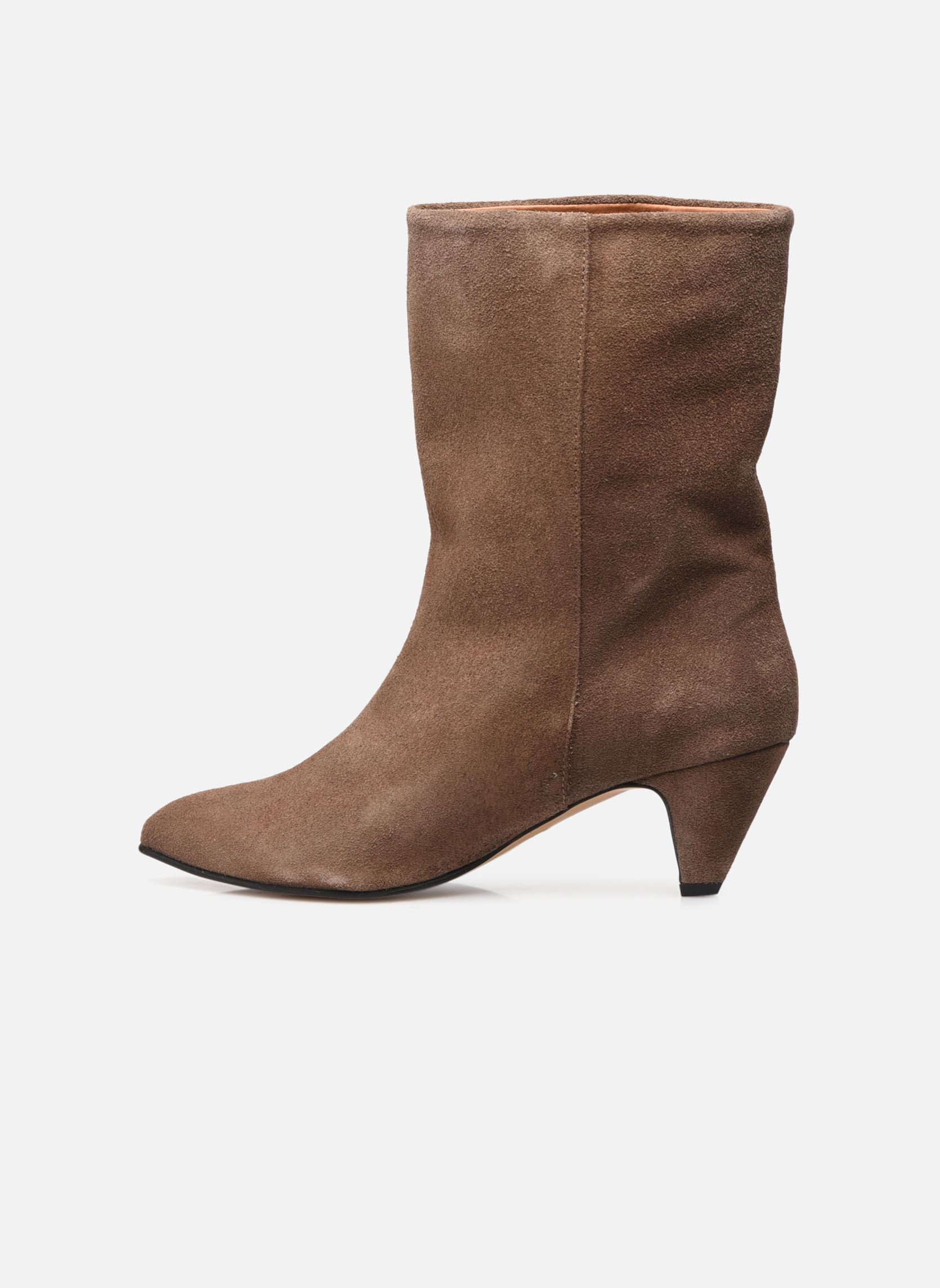 Niedrige Ankle Boots Vully Stiletto damen braun Anonymous Copenhagen Niedrige Ankle Boots Vully Stiletto damen braun CALF SUEDE DARK TAUPE