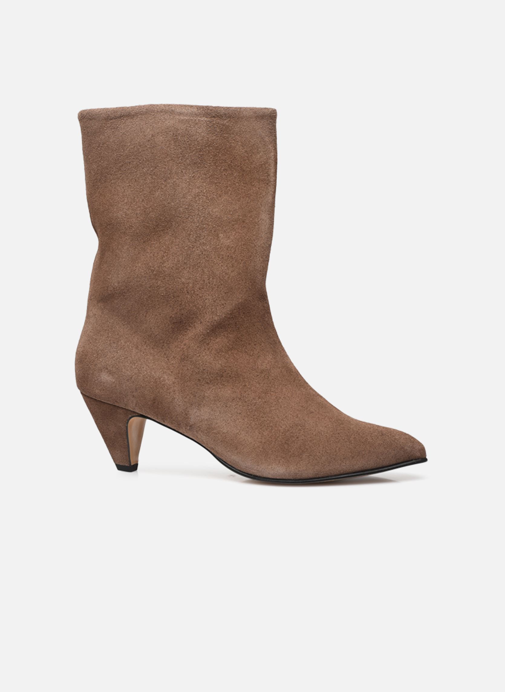 Niedrige Ankle Boots Vully Stiletto damen braun Anonymous Copenhagen Niedrige Ankle Boots Vully Stiletto damen braun CALF SUEDE DARK TAUPE