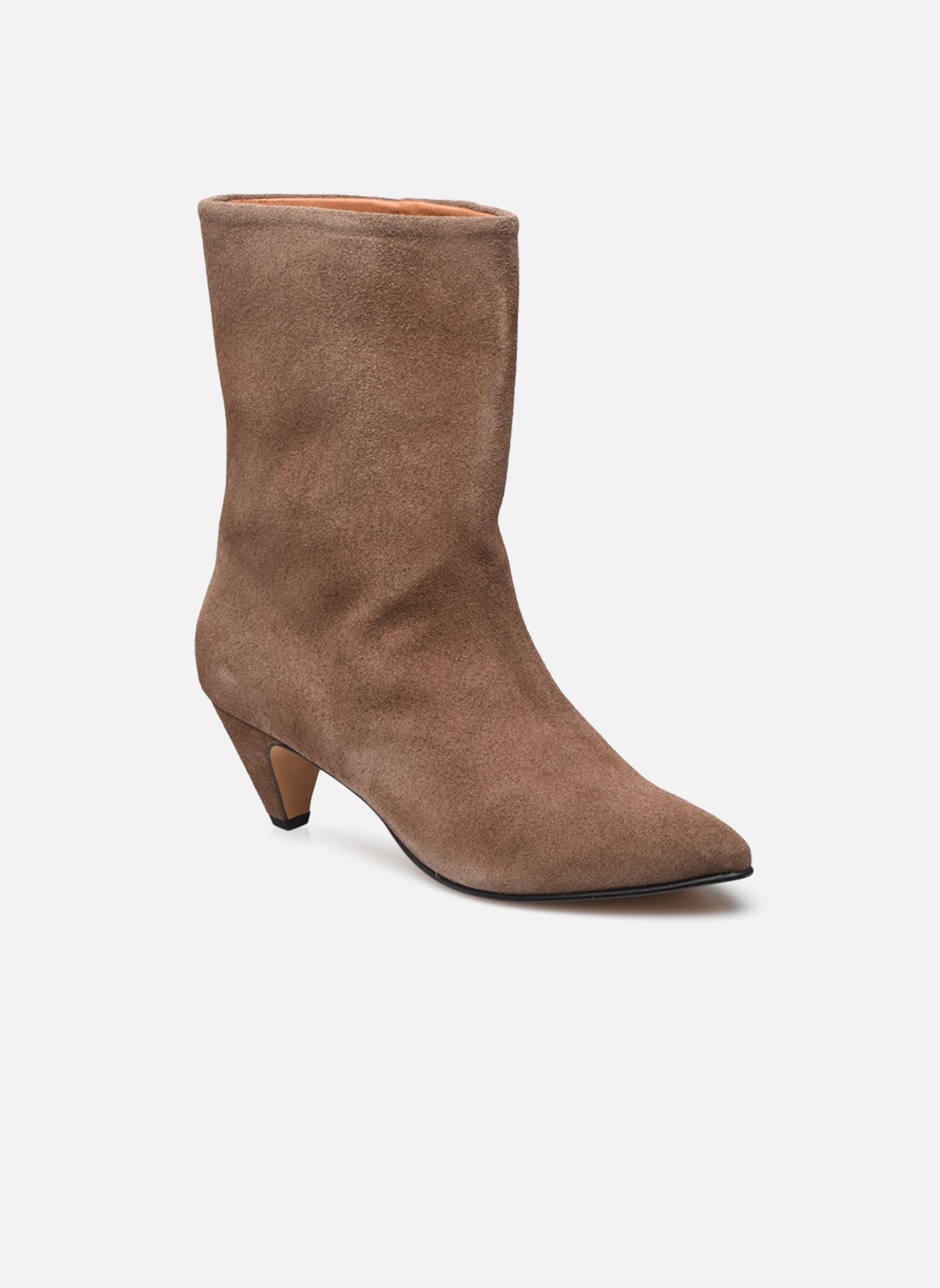 Niedrige Ankle Boots Vully Stiletto damen braun Anonymous Copenhagen Niedrige Ankle Boots Vully Stiletto damen braun CALF SUEDE DARK TAUPE