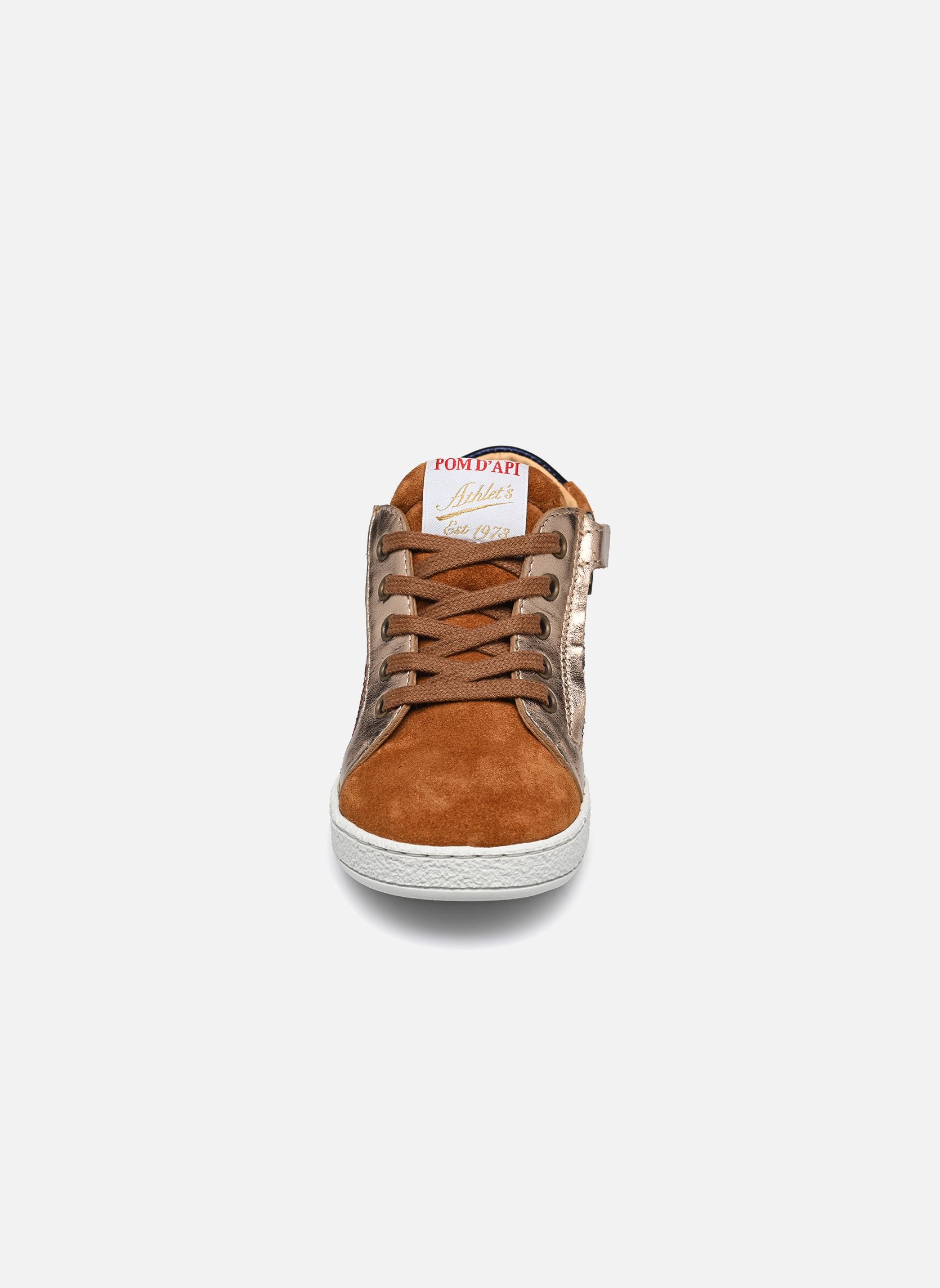 Lage sneakers Mousse Zip Top meisjes bruin Pom d Api Lage sneakers Mousse Zip Top meisjes bruin CARAMEL