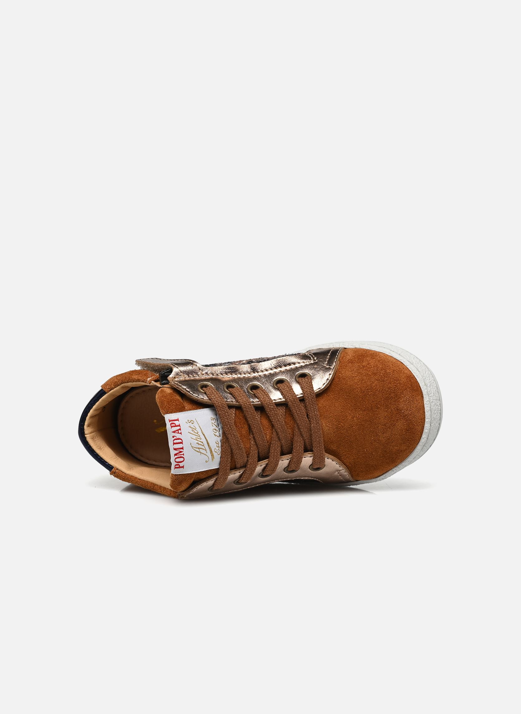Lage sneakers Mousse Zip Top meisjes bruin Pom d Api Lage sneakers Mousse Zip Top meisjes bruin CARAMEL