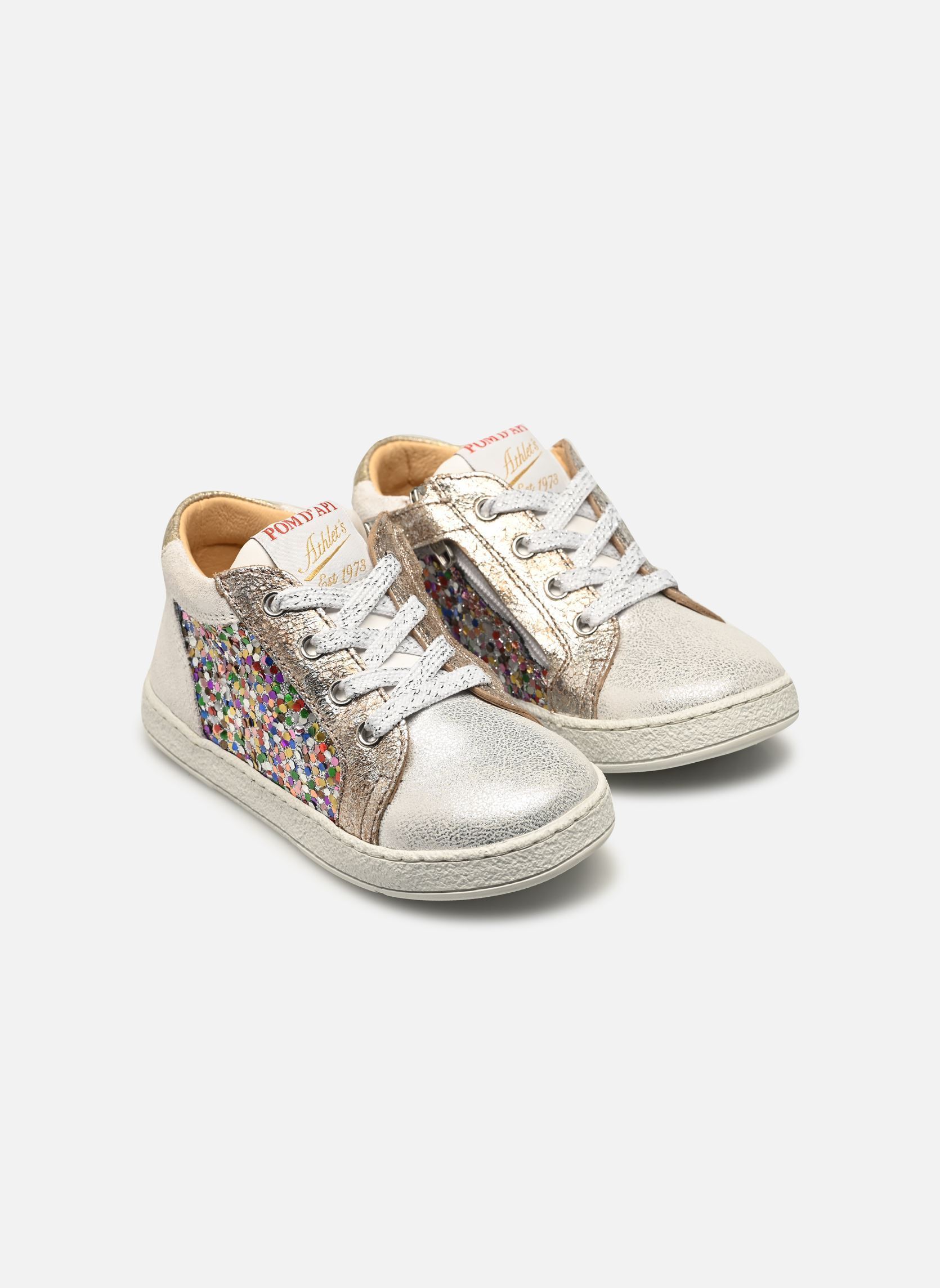 Niedrige Sneaker Mousse Zip Top mädchen silber Pom d Api Niedrige Sneaker Mousse Zip Top mädchen silber SILVER