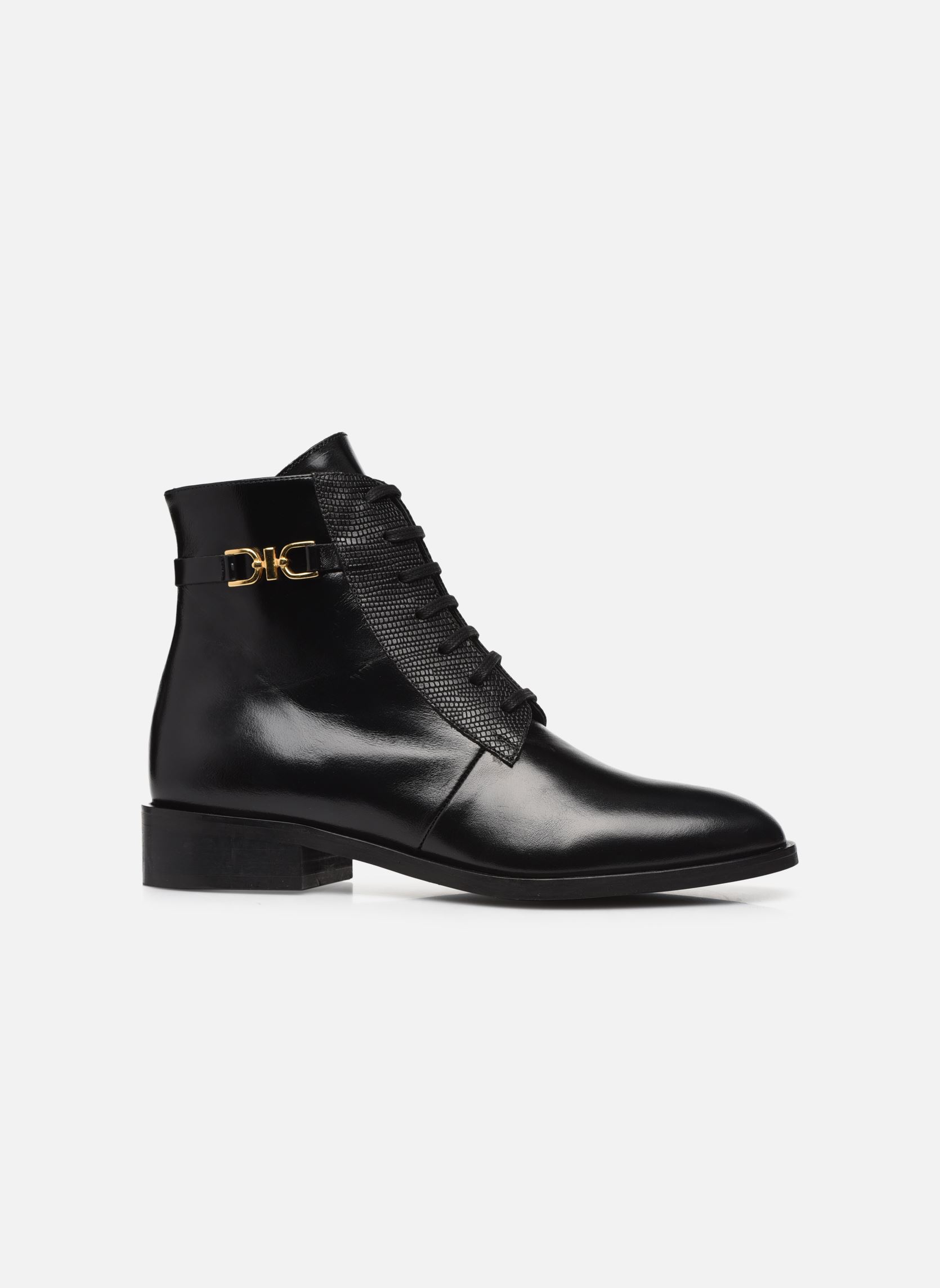 Bottines à lacets DASTAN femme noir Jonak Bottines à lacets DASTAN femme noir CUIR/REPTILE NOIR