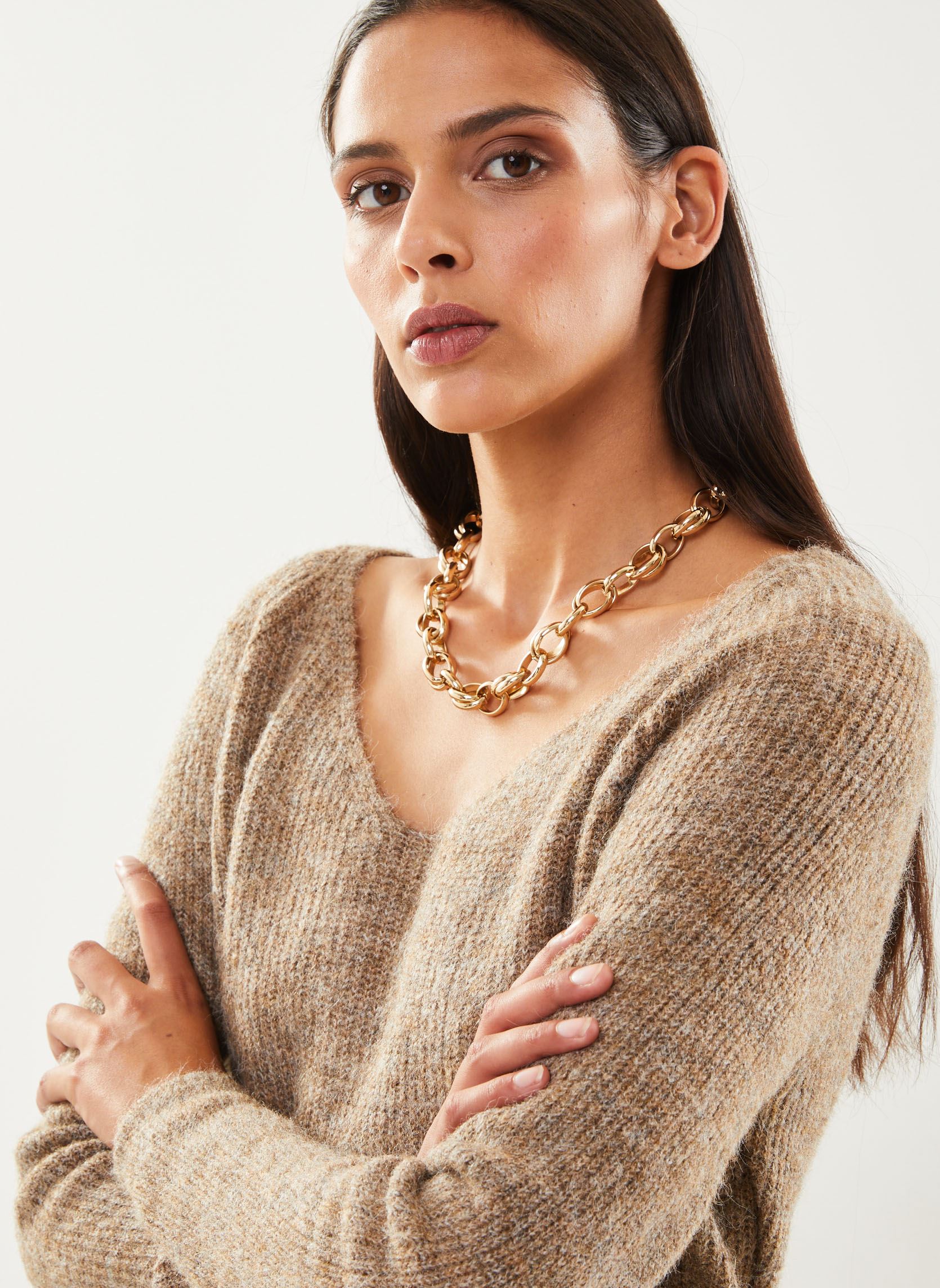 Pulls Pcellen Ls V-Neck Knit Noos Bc femme gris Pieces Pulls Pcellen Ls V-Neck Knit Noos Bc femme gris FOSSIL