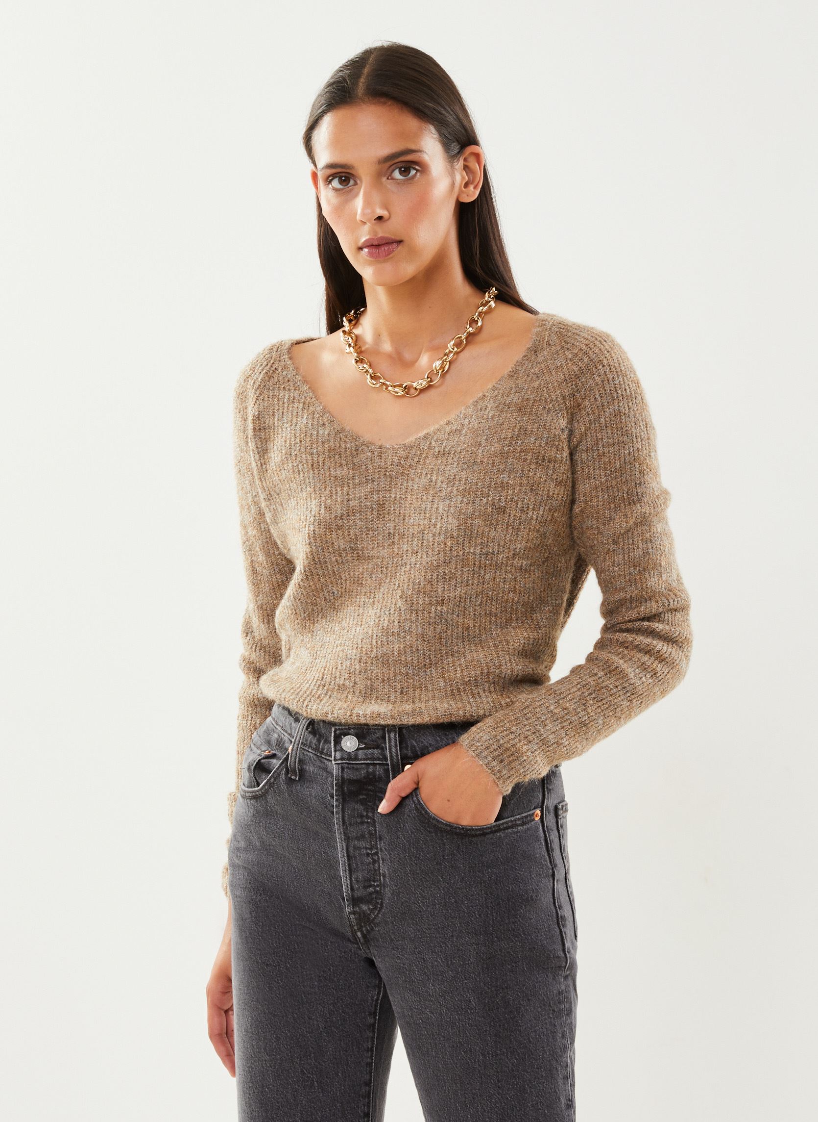 Pulls Pcellen Ls V-Neck Knit Noos Bc femme gris Pieces Pulls Pcellen Ls V-Neck Knit Noos Bc femme gris FOSSIL