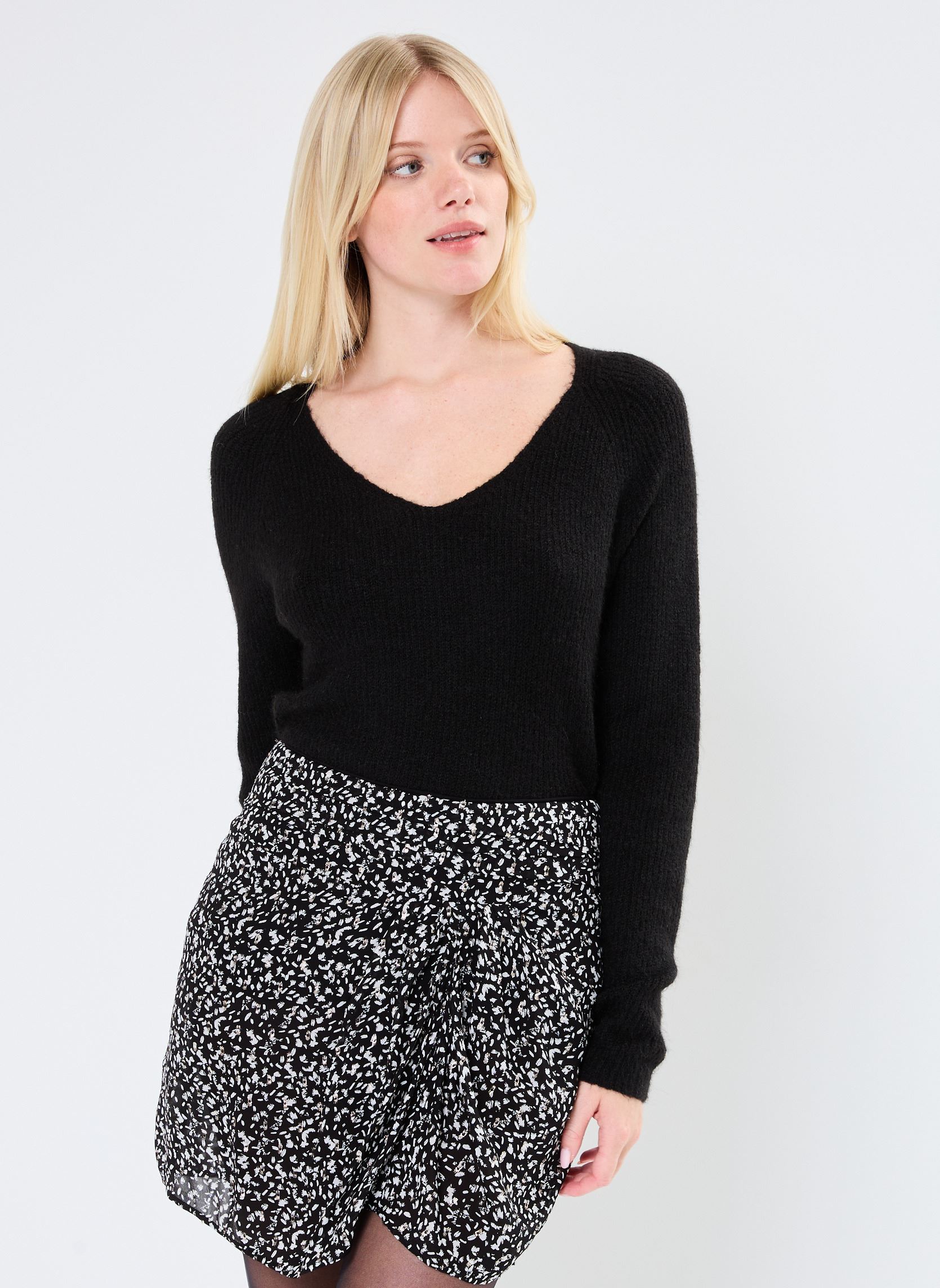 Pulls Pcellen Ls V-Neck Knit Noos Bc femme noir Pieces Pulls Pcellen Ls V-Neck Knit Noos Bc femme noir BLACK