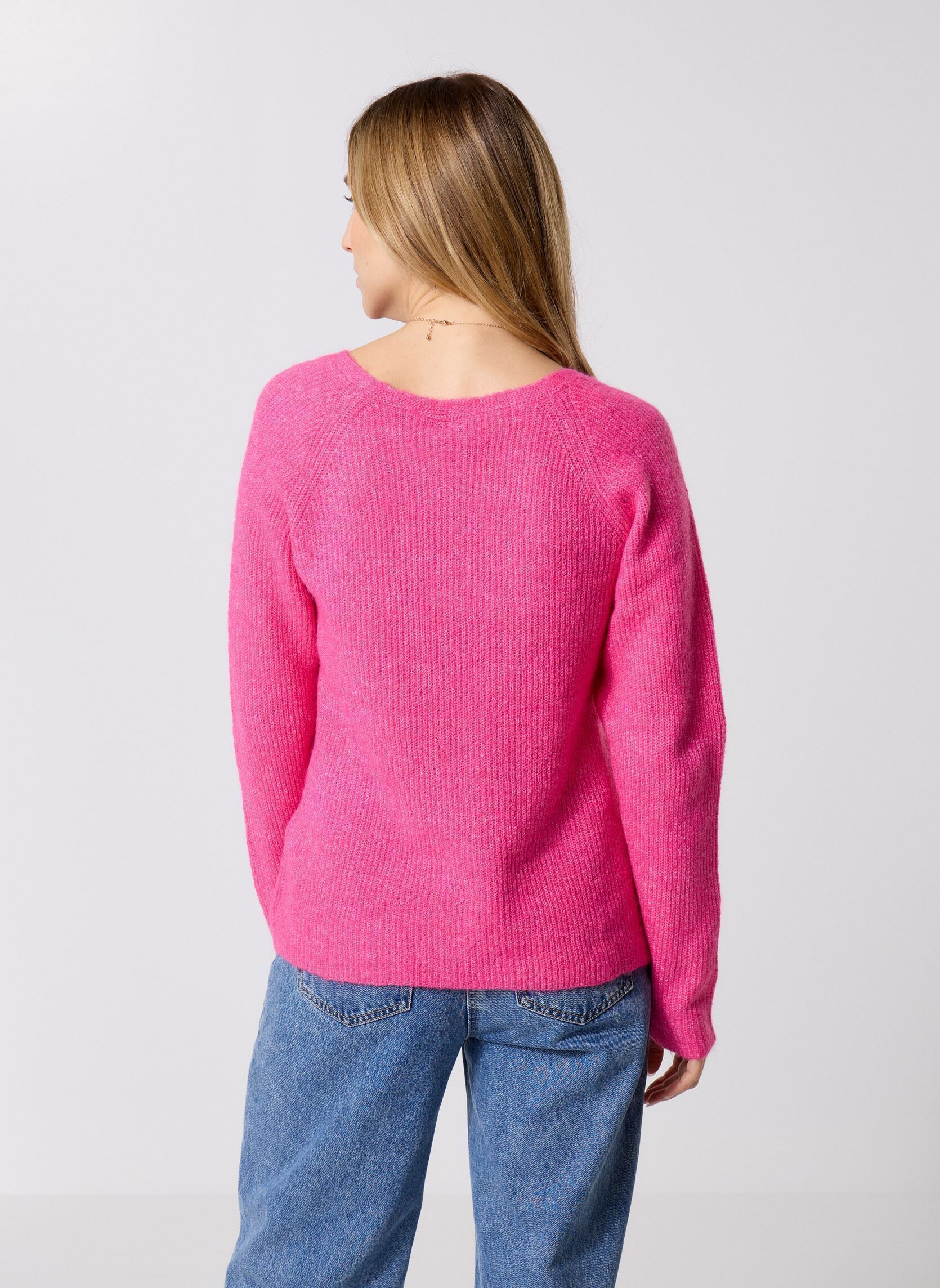 Truien Pcellen Ls V-Neck Knit Noos Bc dames roze Pieces Truien Pcellen Ls V-Neck Knit Noos Bc dames roze Beetroot Purple