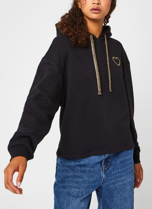 PIECES Hoodie Pcchilli Ls Heart Sweat à Capuche Noos BC Femme, Noir, L PIECES Hoodie Pcchilli Ls Heart Sweat à Capuche Noos BC Femme, Noir, L