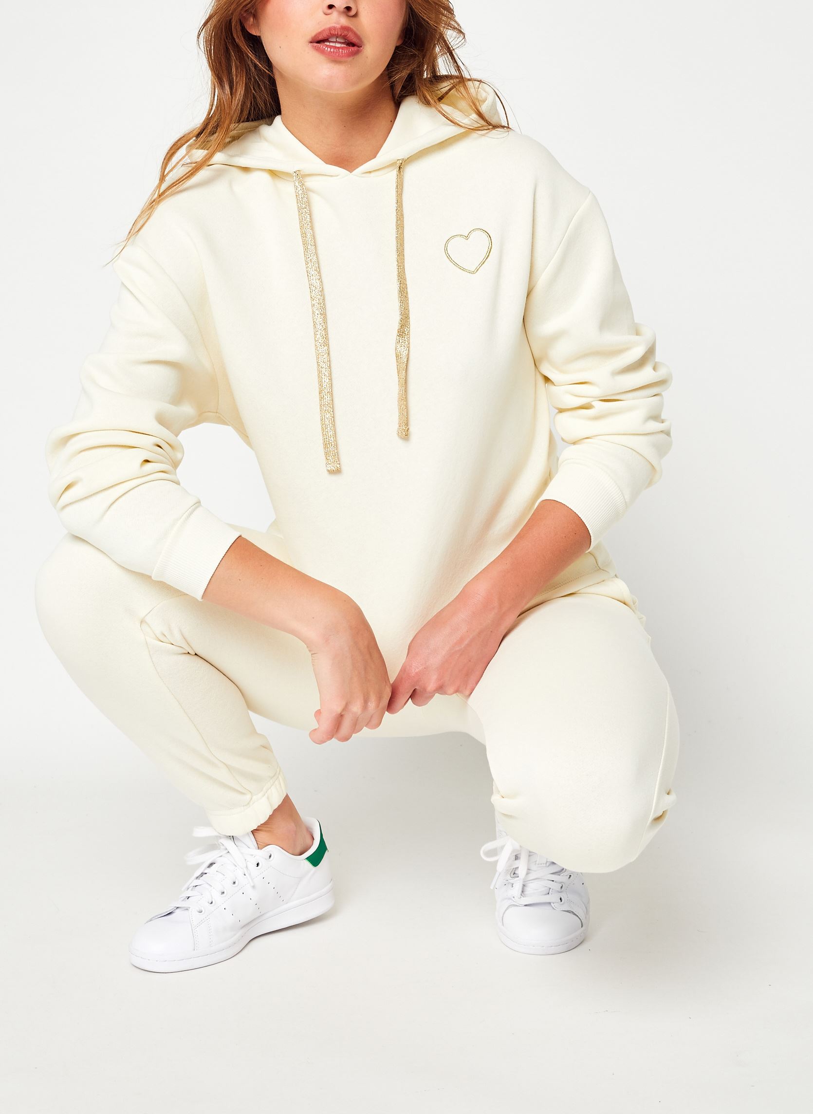 Jersey con capucha Pcchilli Ls Heart Hoodie D2D mujer blanco Pieces Jersey con capucha Pcchilli Ls Heart Hoodie D2D mujer blanco White pepper