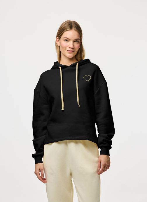 Pieces Sweats à capuche Pcchilli Ls Heart Hoodie D2D femme noir