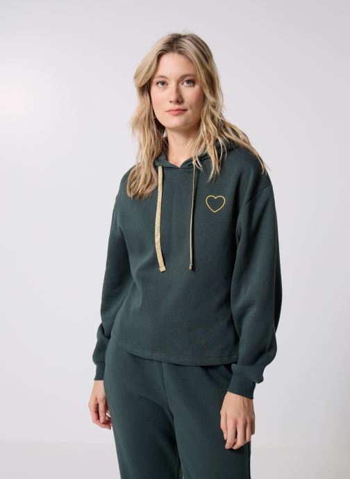 Pieces Sweats à capuche Pcchilli Ls Heart Hoodie D2D femme vert