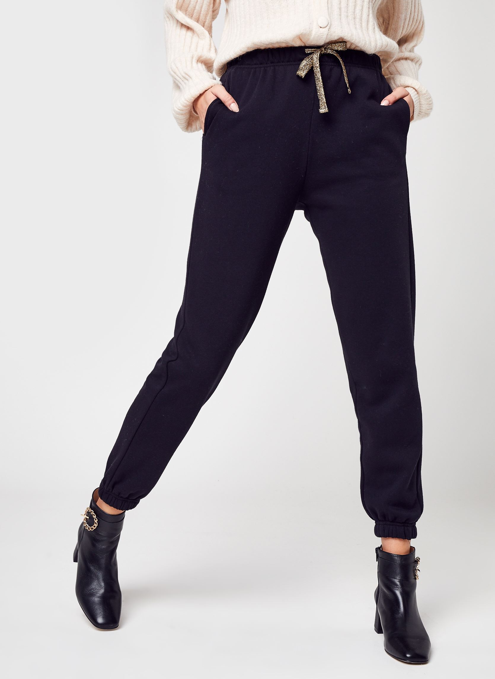 Bas de jogging Pcchilli Hw Heart Sweat Pants D2D femme noir Pieces Bas de jogging Pcchilli Hw Heart Sweat Pants D2D femme noir Black