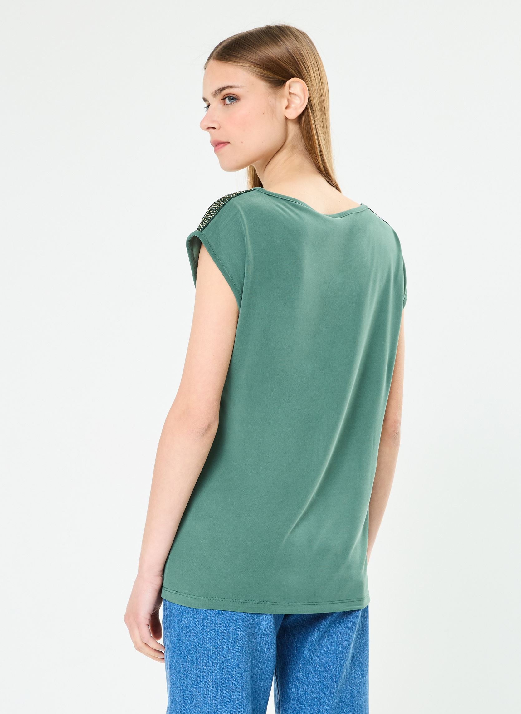 Tee-shirts Pchamala Ss Top Kac Fc femme vert Pieces Tee-shirts Pchamala Ss Top Kac Fc femme vert Trekking Green