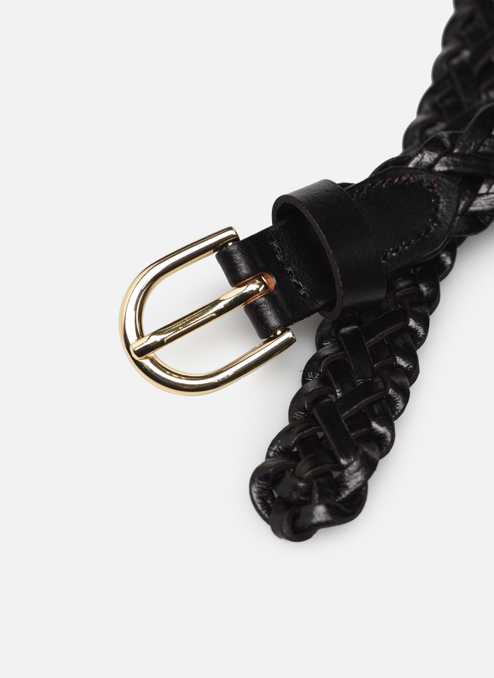 Ceintures Avery Leather Braided Slim Belt femme noir Pieces Ceintures Avery Leather Braided Slim Belt femme noir Black