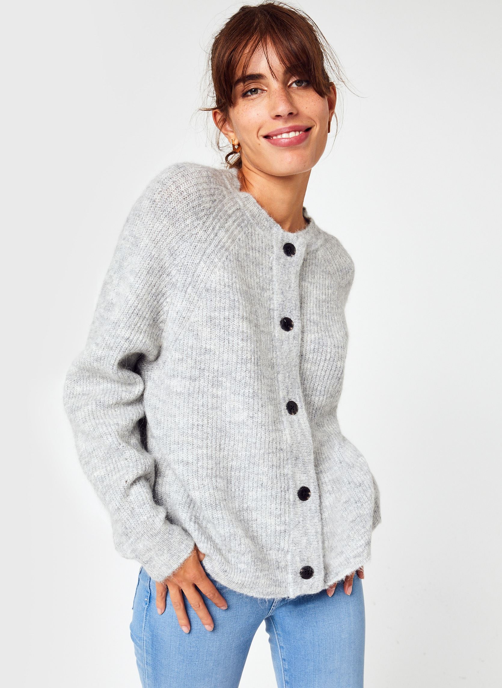 Chalecos Slflulu Ls Knit Short Cardigan B Noos mujer gris Selected Femme Chalecos Slflulu Ls Knit Short Cardigan B Noos mujer gris LIGHT GREY MELANGE