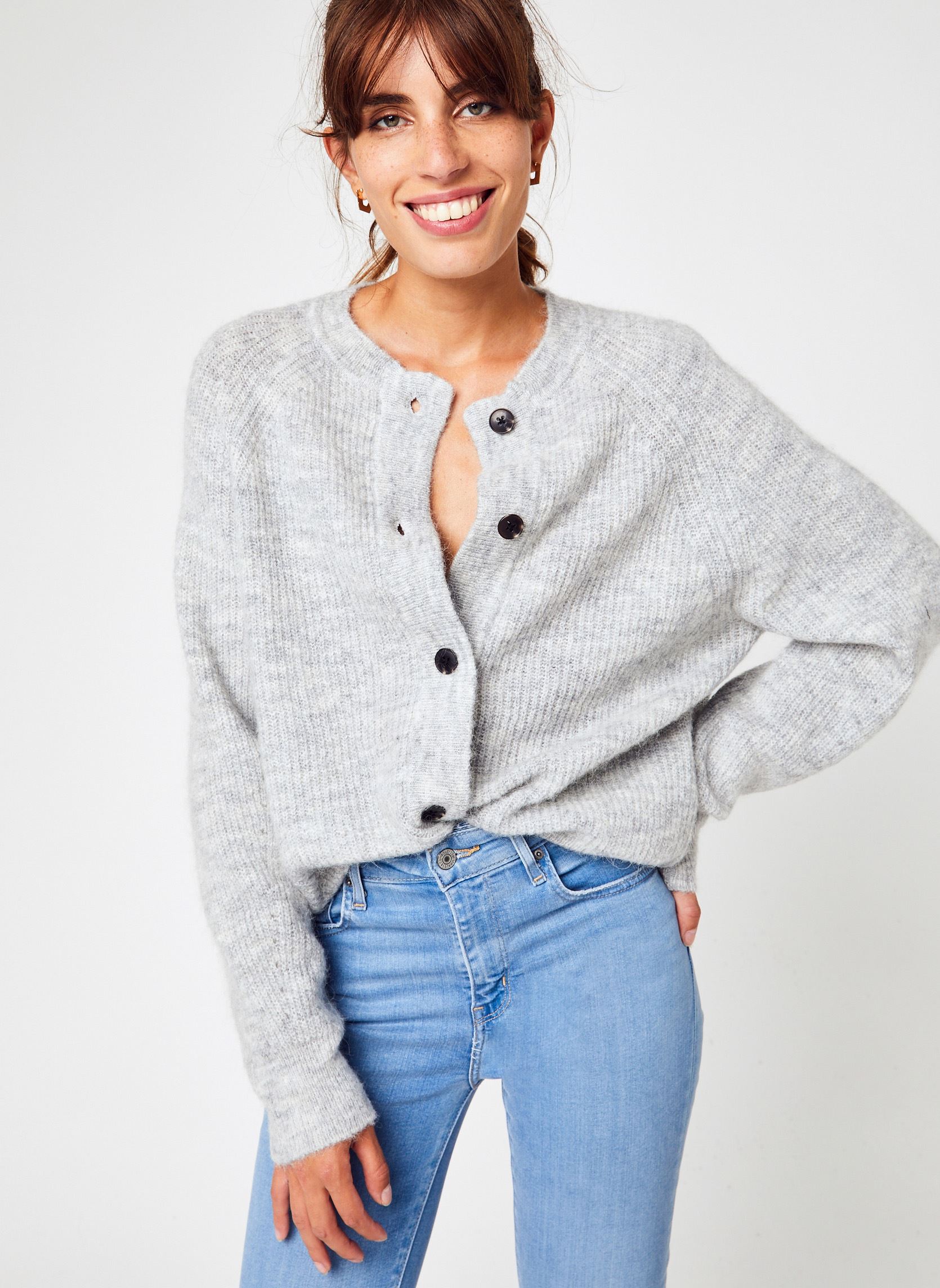Chalecos Slflulu Ls Knit Short Cardigan B Noos mujer gris Selected Femme Chalecos Slflulu Ls Knit Short Cardigan B Noos mujer gris LIGHT GREY MELANGE