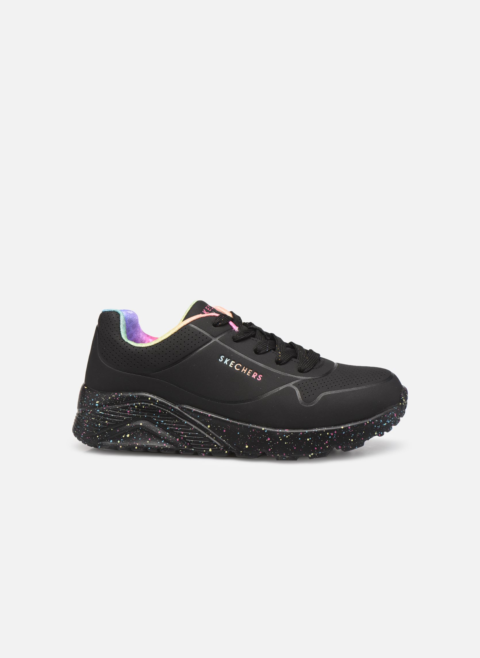 Niedrige Sneaker UNO LITE RAINBOW SPECK mädchen schwarz Skechers Niedrige Sneaker UNO LITE RAINBOW SPECK mädchen schwarz BKMT