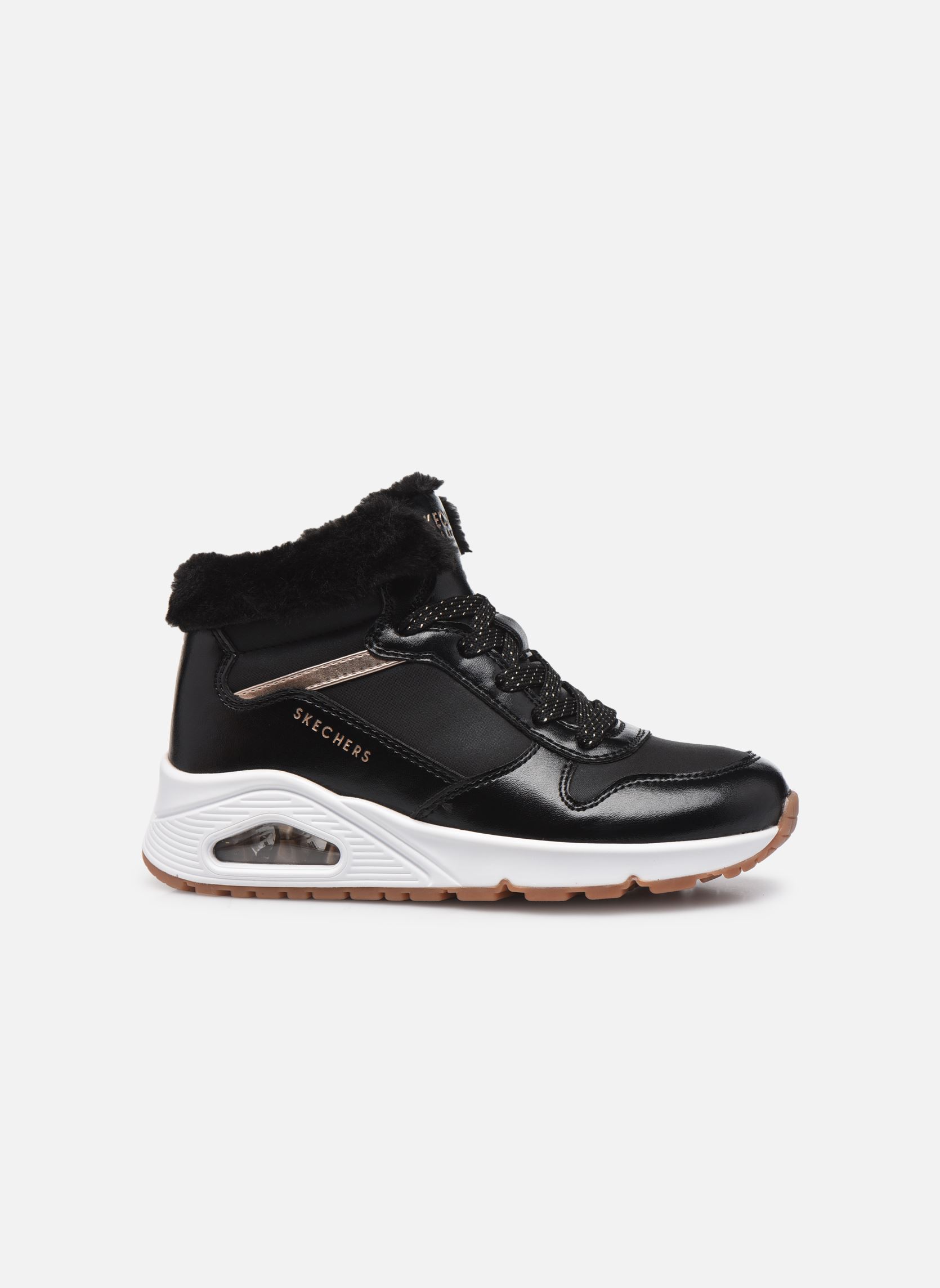 Niedrige Sneaker UNO COZY ON AIR mädchen schwarz Skechers Niedrige Sneaker UNO COZY ON AIR mädchen schwarz BKRG