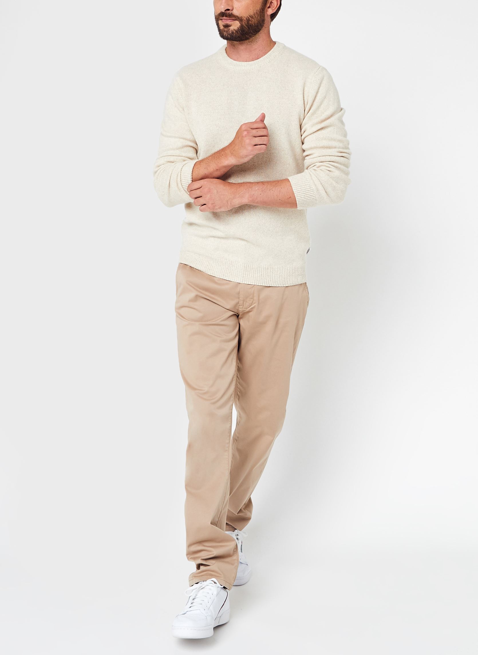Pulls Karl crew neck bounty knit homme blanc Casual Friday Pulls Karl crew neck bounty knit homme blanc LIGHT SAND MELANGE