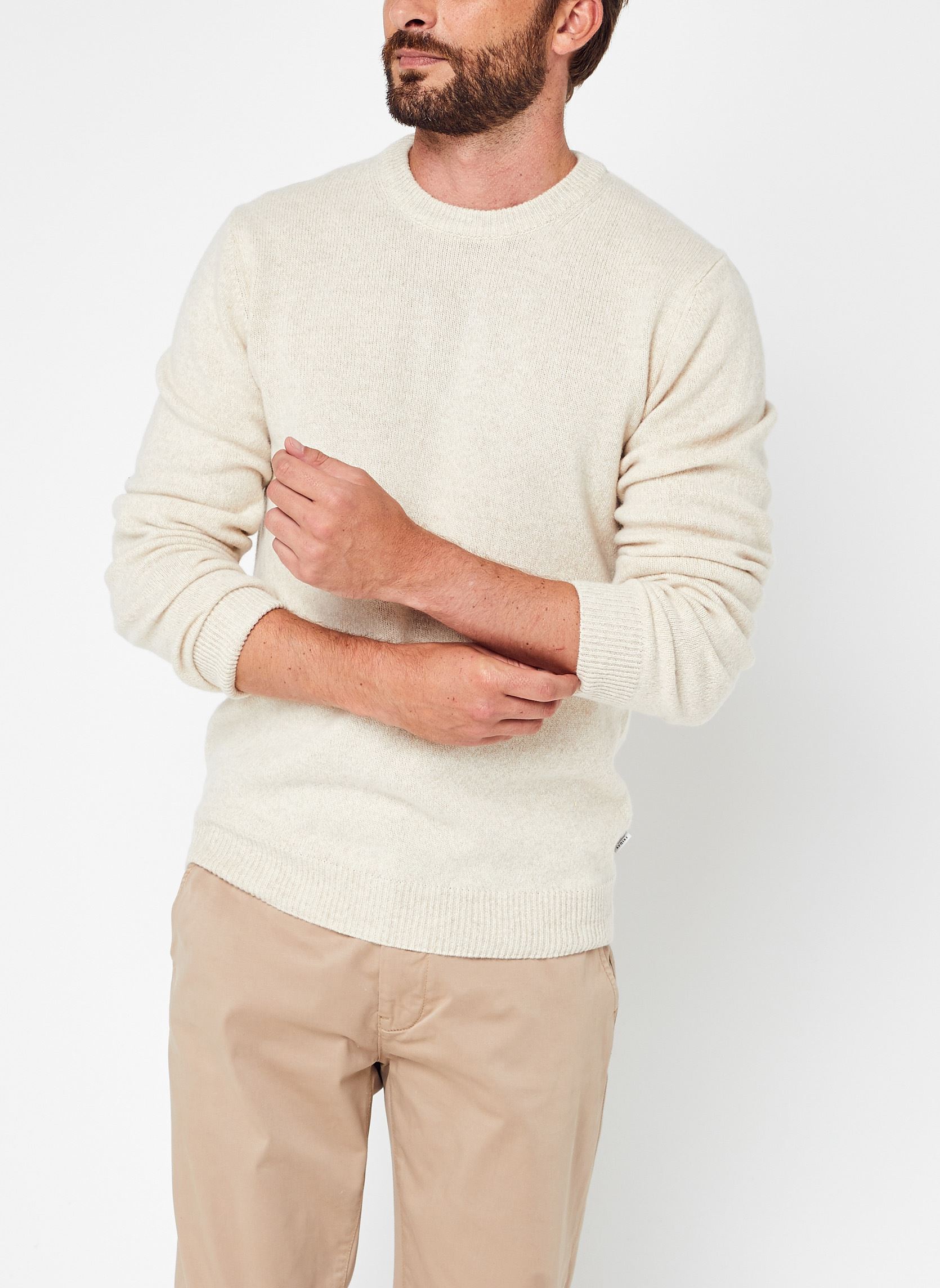 Pulls Karl crew neck bounty knit homme blanc Casual Friday Pulls Karl crew neck bounty knit homme blanc LIGHT SAND MELANGE