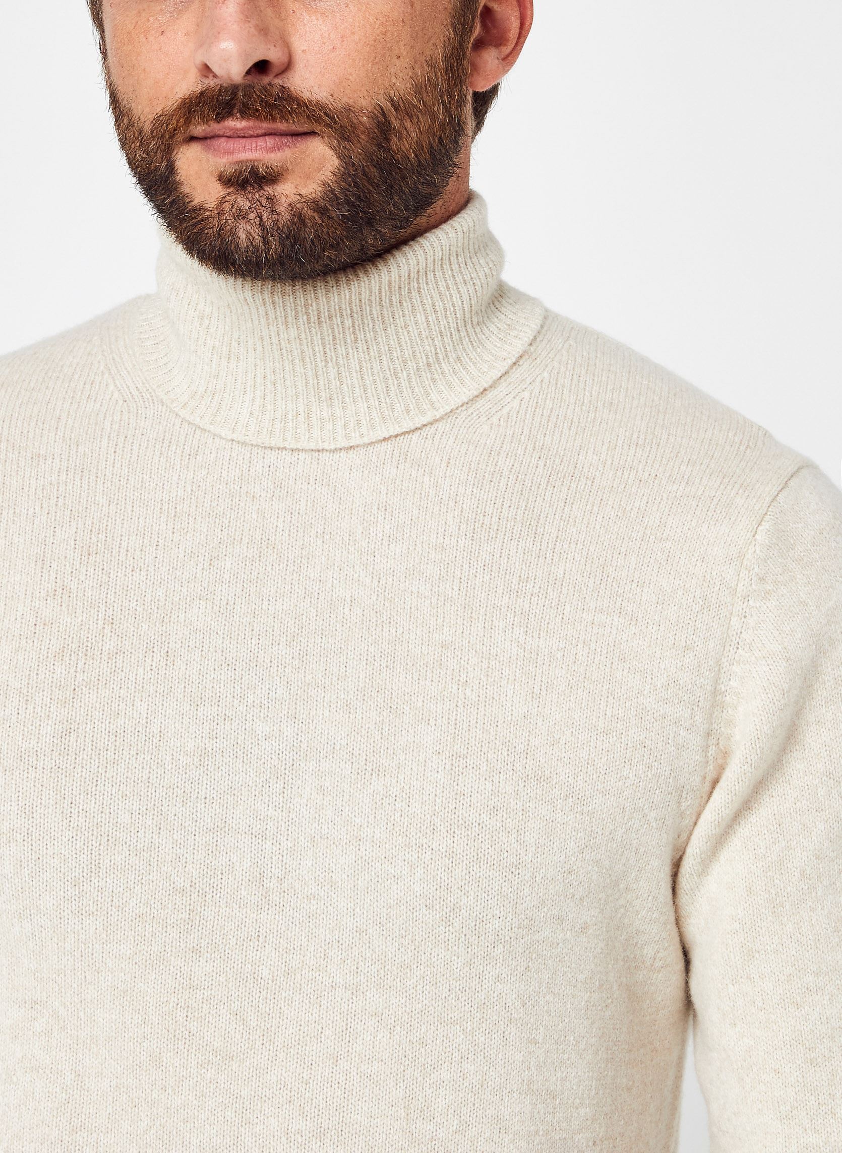 Pulls Karl roll neck bounty knit homme blanc Casual Friday Pulls Karl roll neck bounty knit homme blanc LIGHT SAND MELANGE