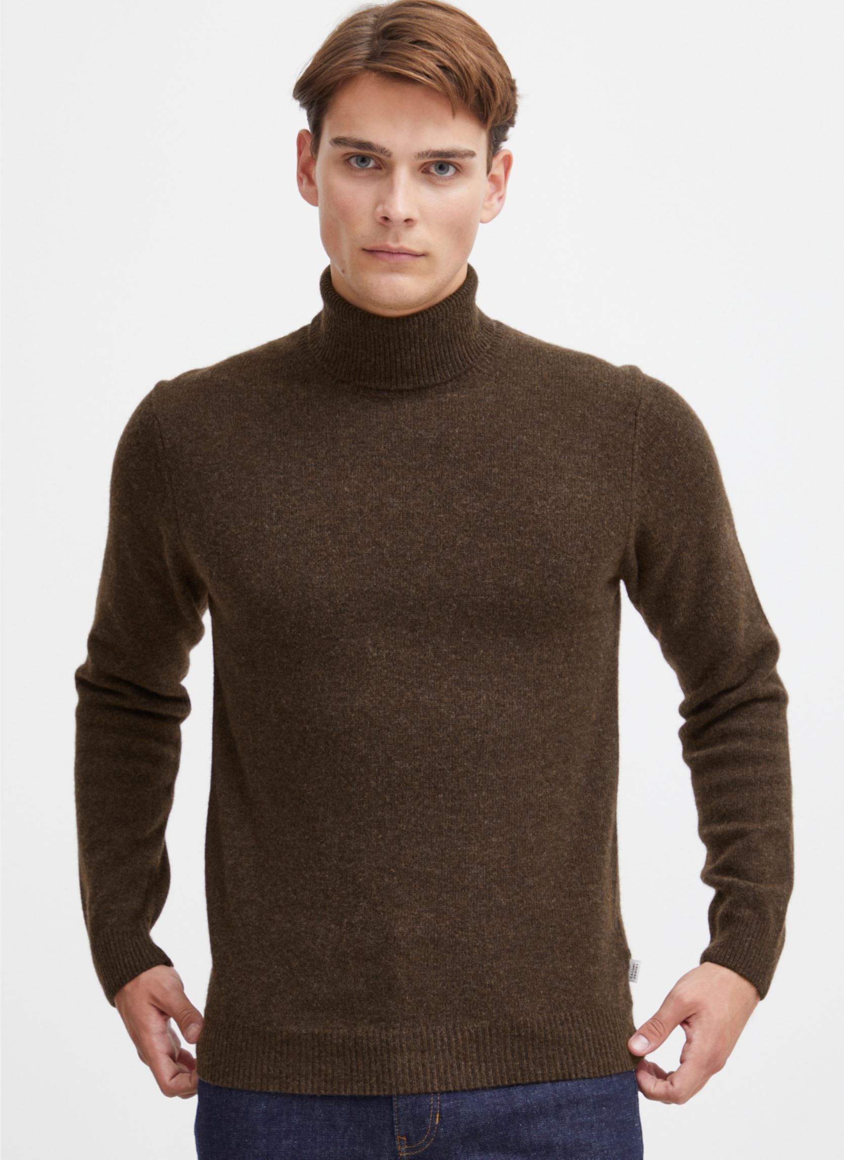Pulls Karl roll neck bounty knit homme marron Casual Friday Pulls Karl roll neck bounty knit homme marron DEMITASSE MELANGE