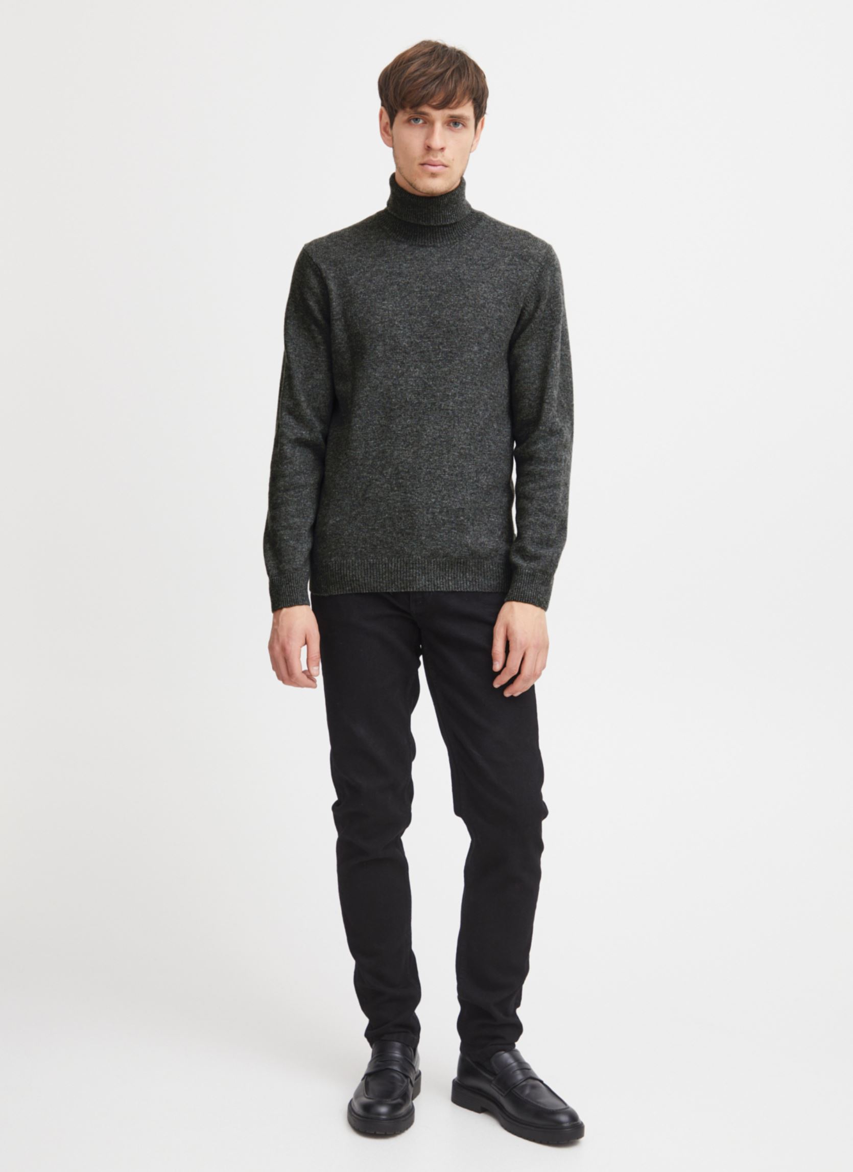 Pulls Karl roll neck bounty knit homme gris Casual Friday Pulls Karl roll neck bounty knit homme gris PEWTER MIX
