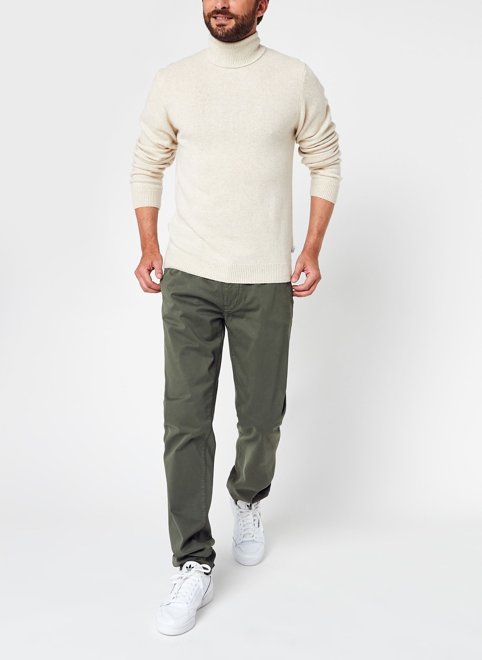 Pantalons droits Viggo Chino Pants homme vert Casual Friday Pantalons droits Viggo Chino Pants homme vert GRAPE LEAF