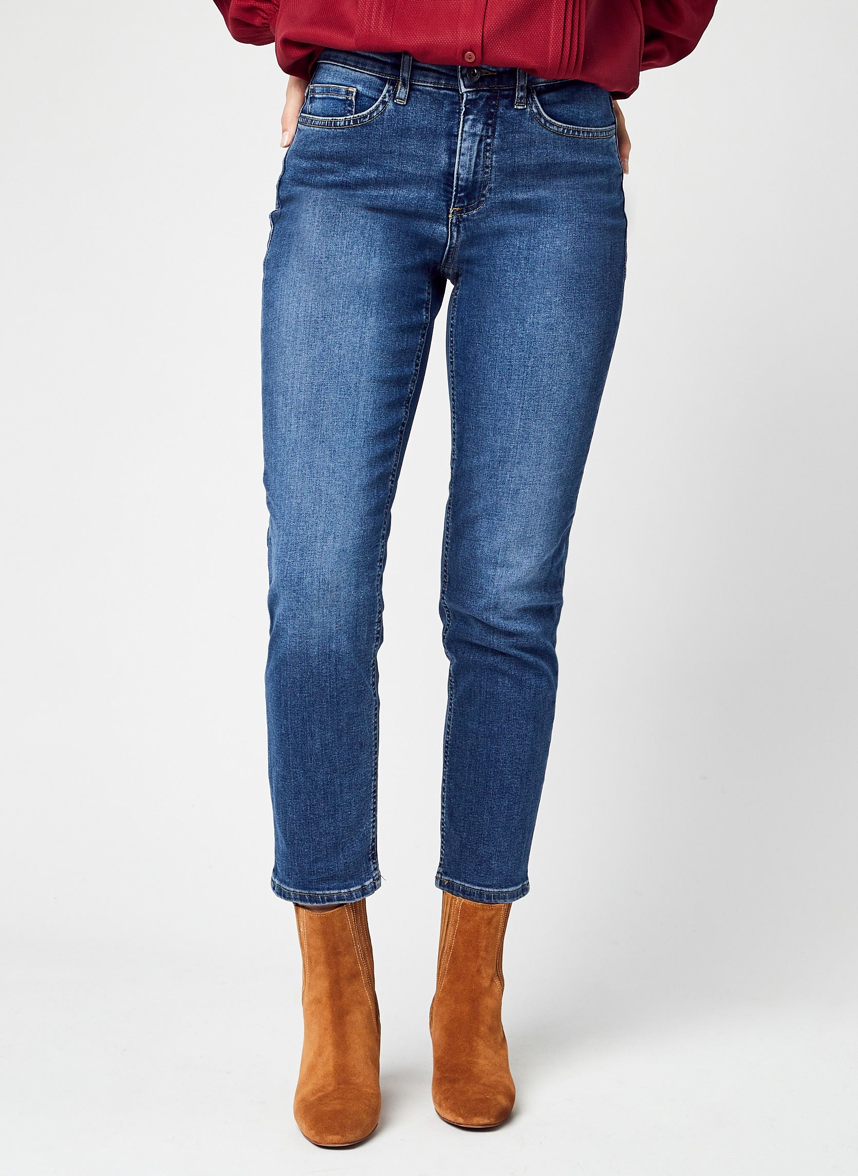 Jeans droit Ihtwiggy Raven femme bleu Ichi Jeans droit Ihtwiggy Raven femme bleu MEDIUM BLUE